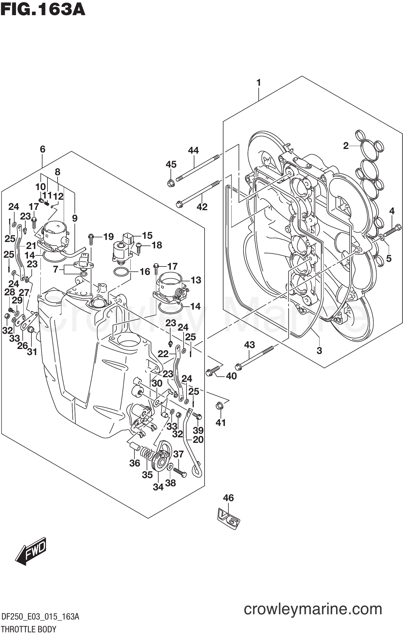 Suzuki Marine DF250T 51001~ - THROTTLE BODY (DF200T E03)