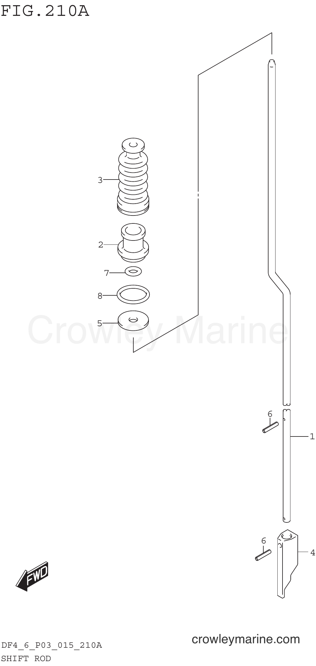 Suzuki Marine DF6 510001~ - SHIFT ROD
