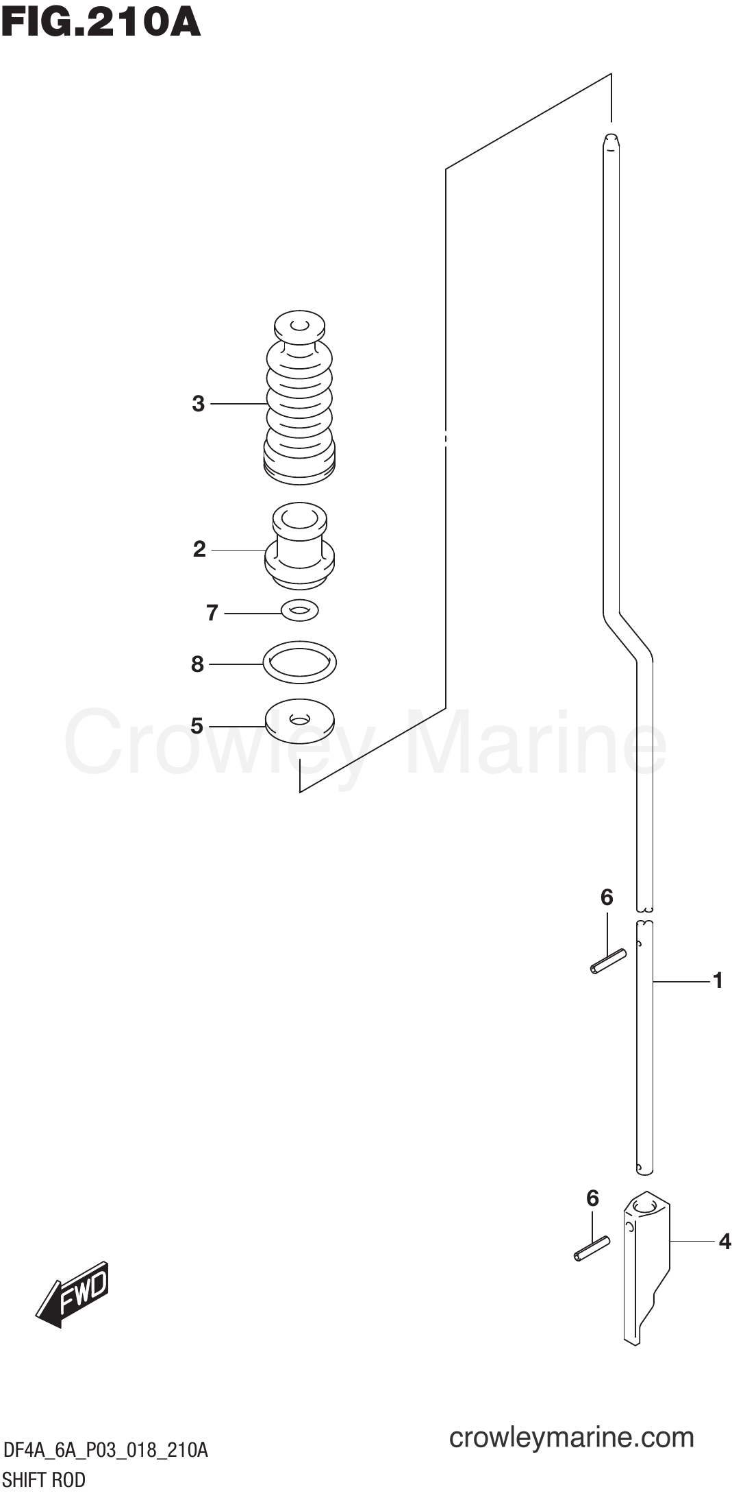 Suzuki Marine DF6A 810001~ - SHIFT ROD