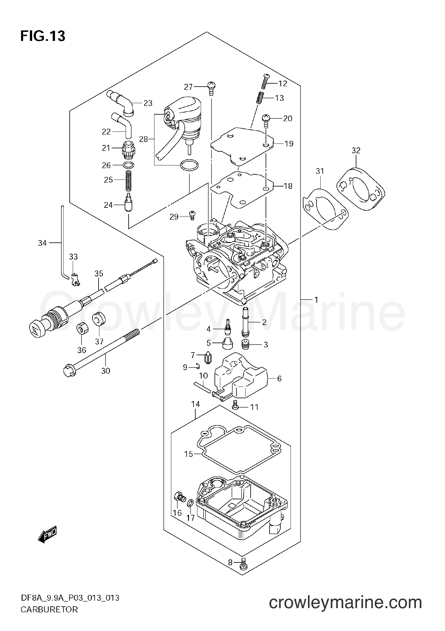 Suzuki Marine DF99A 310001~ - CARBURETOR (DF8A E03)