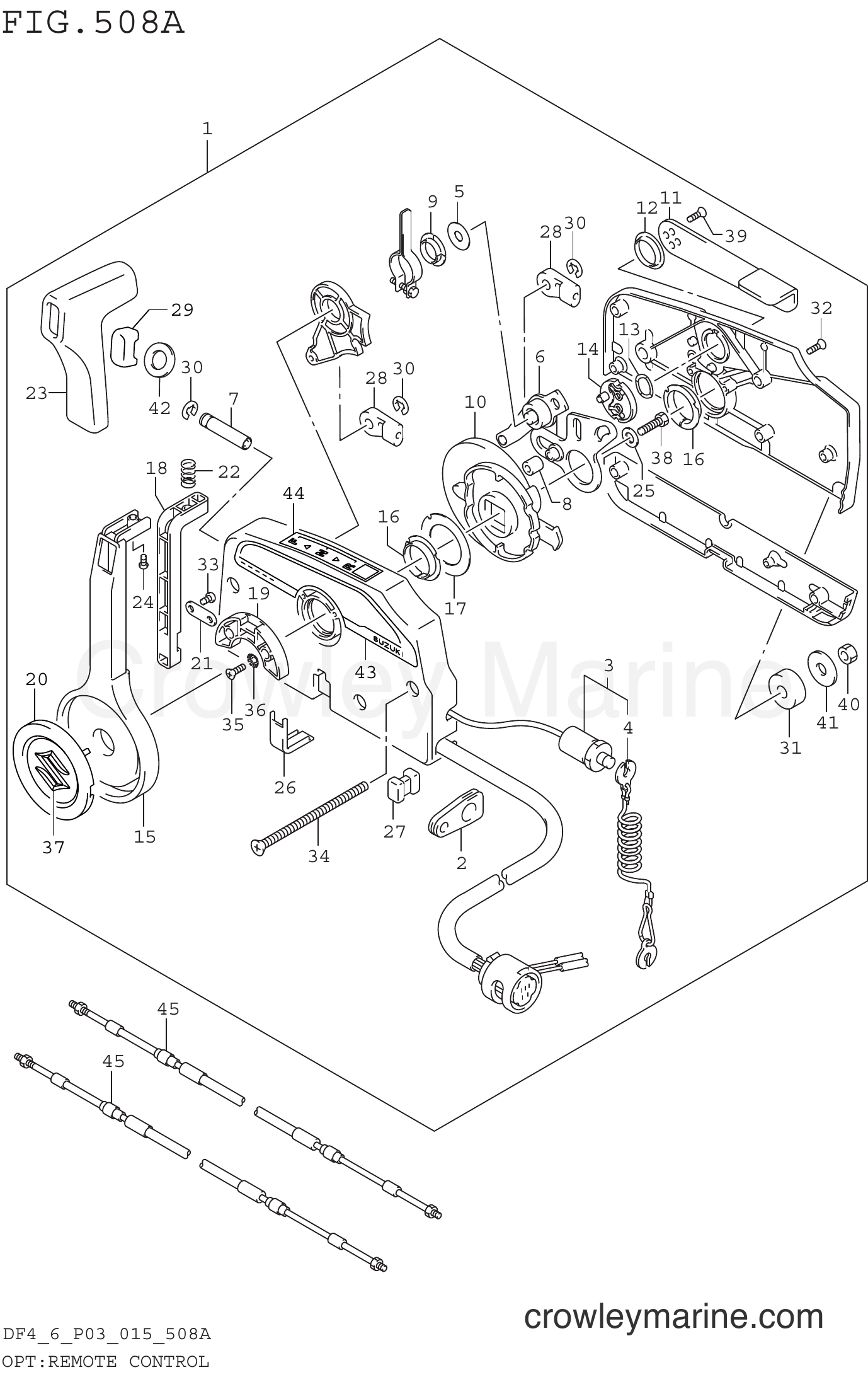 Suzuki Marine DF6 510001~ - OPT:REMOTE CONTROL