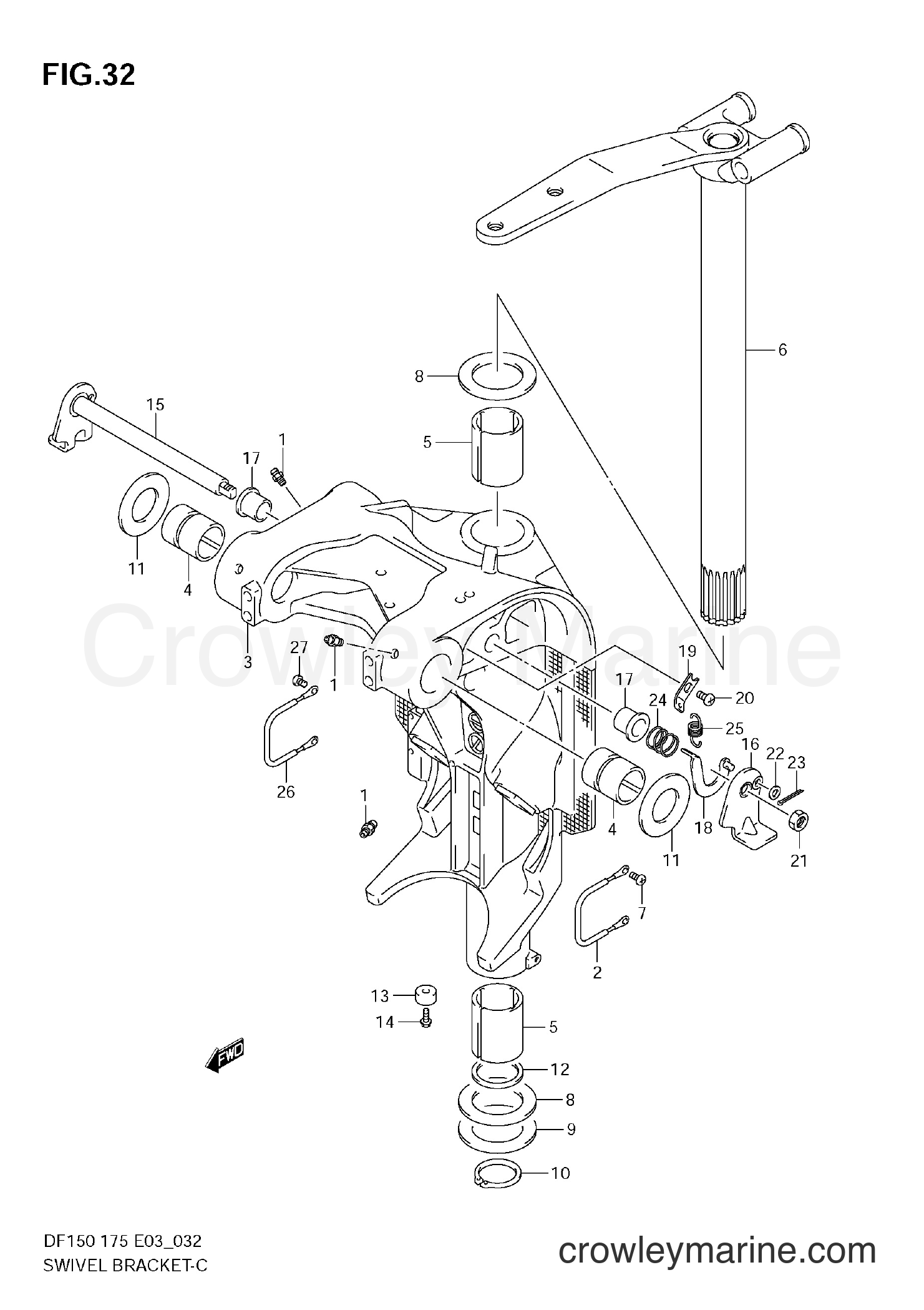 2006 Four-Stroke Outboard 150 - DF150 - SWIVEL BRACKET