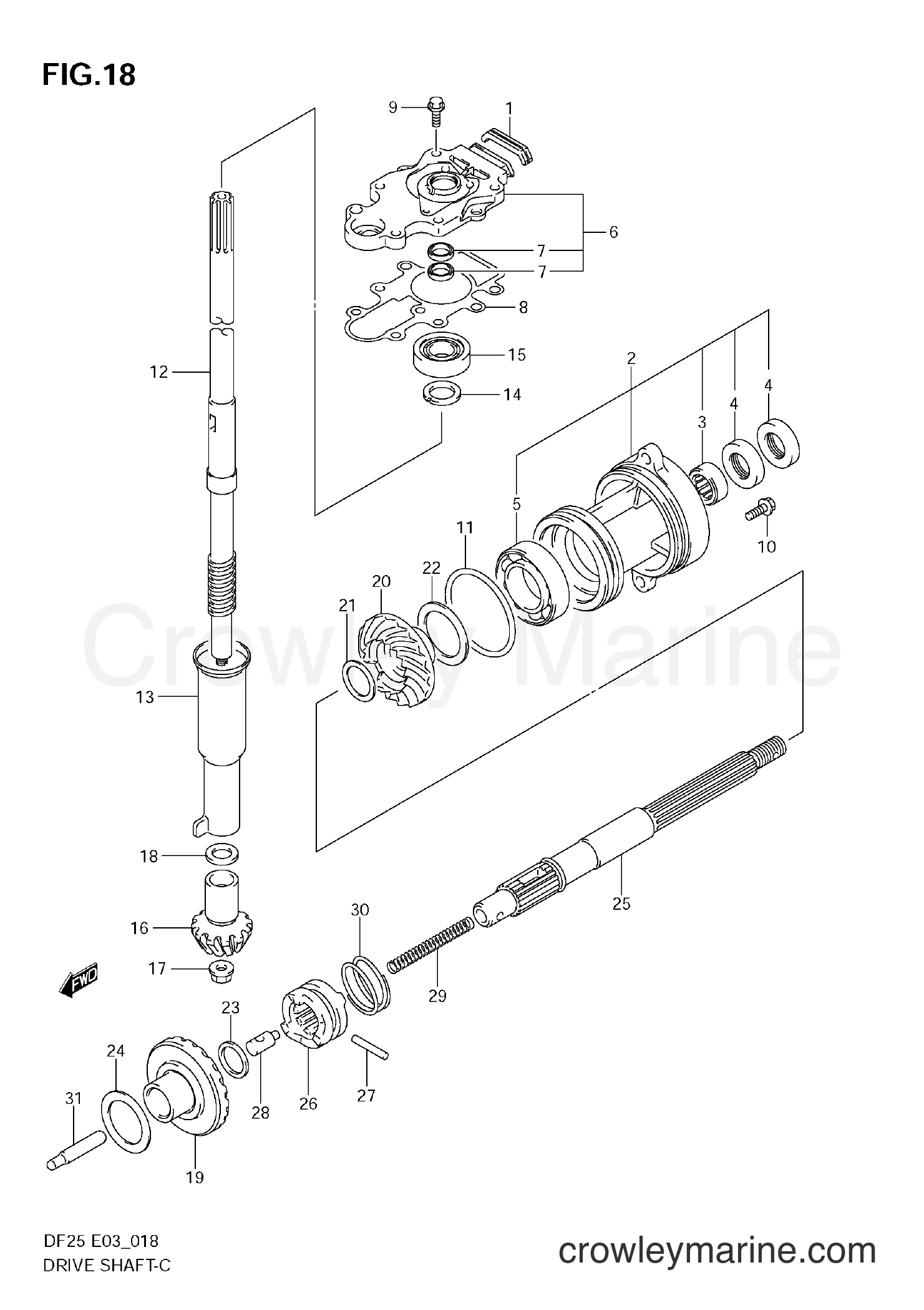Suzuki Marine DF25 - DRIVE SHAFT
