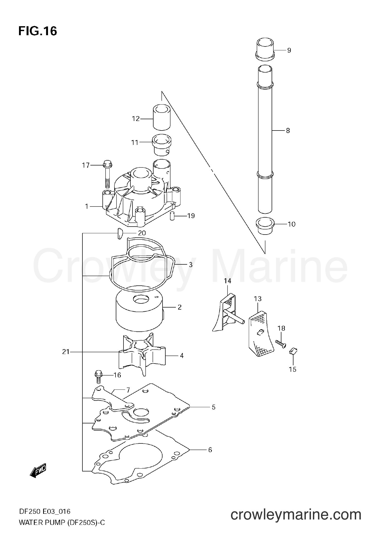 WATER PUMP (DF250S) - 2004 Four-Stroke Outboard 200 DF200 | Crowley Marine