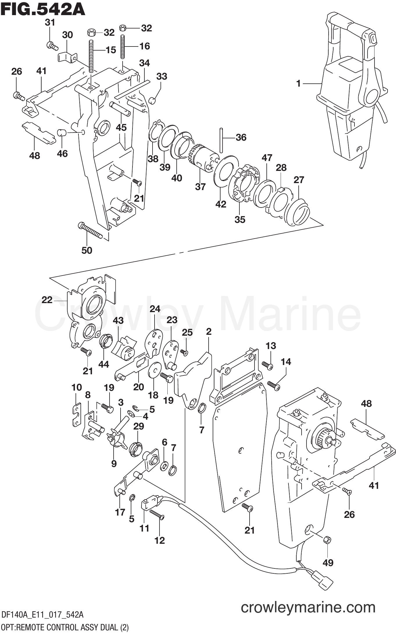 Suzuki Marine DF115AST 710001~ - OPT:REMOTE CONTROL ASSY DUAL (2)