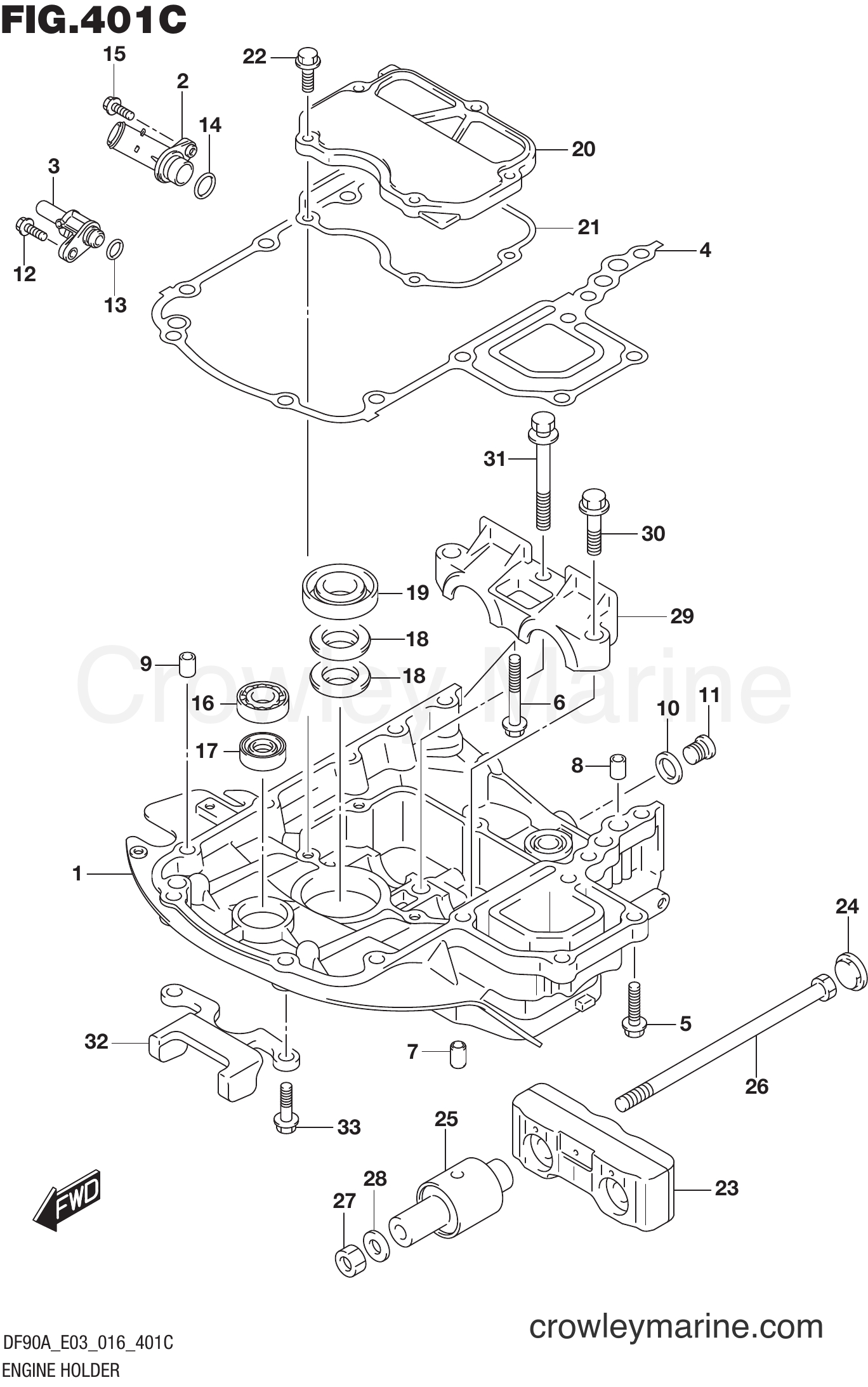 Suzuki Marine DF70A 610001~ - ENGINE HOLDER (DF90A E03)