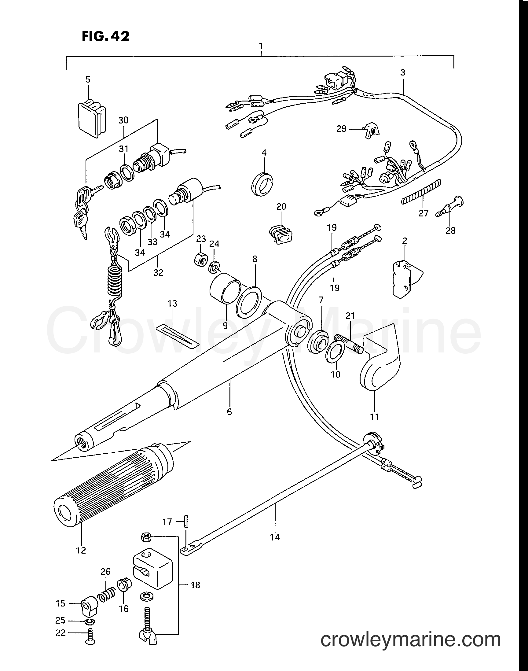 Suzuki Marine DT30C - Optional:Tiller Handle