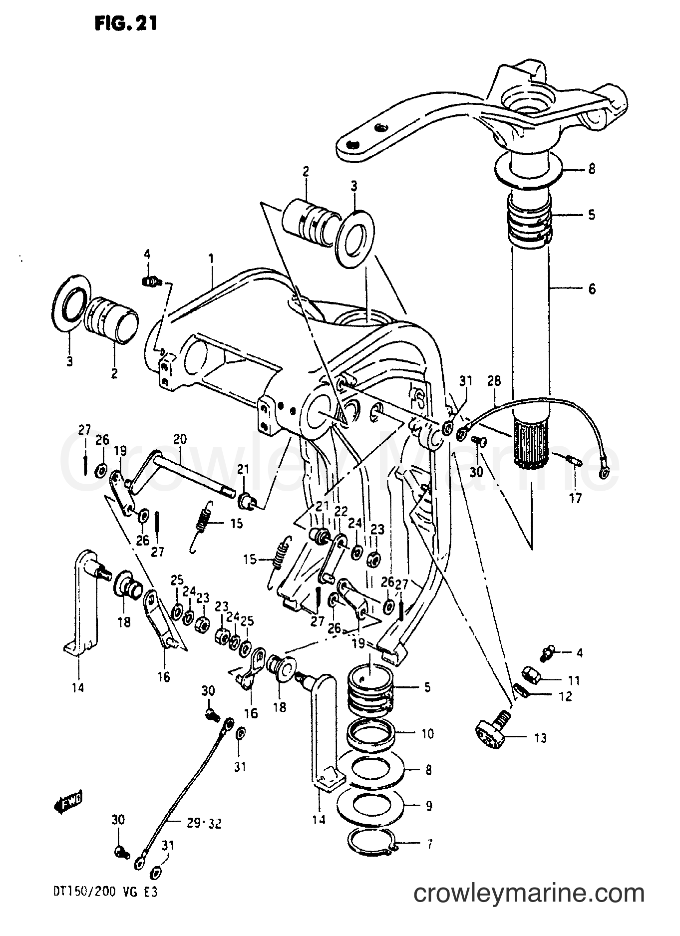 Suzuki Marine DT200 - SWIVEL BRACKET