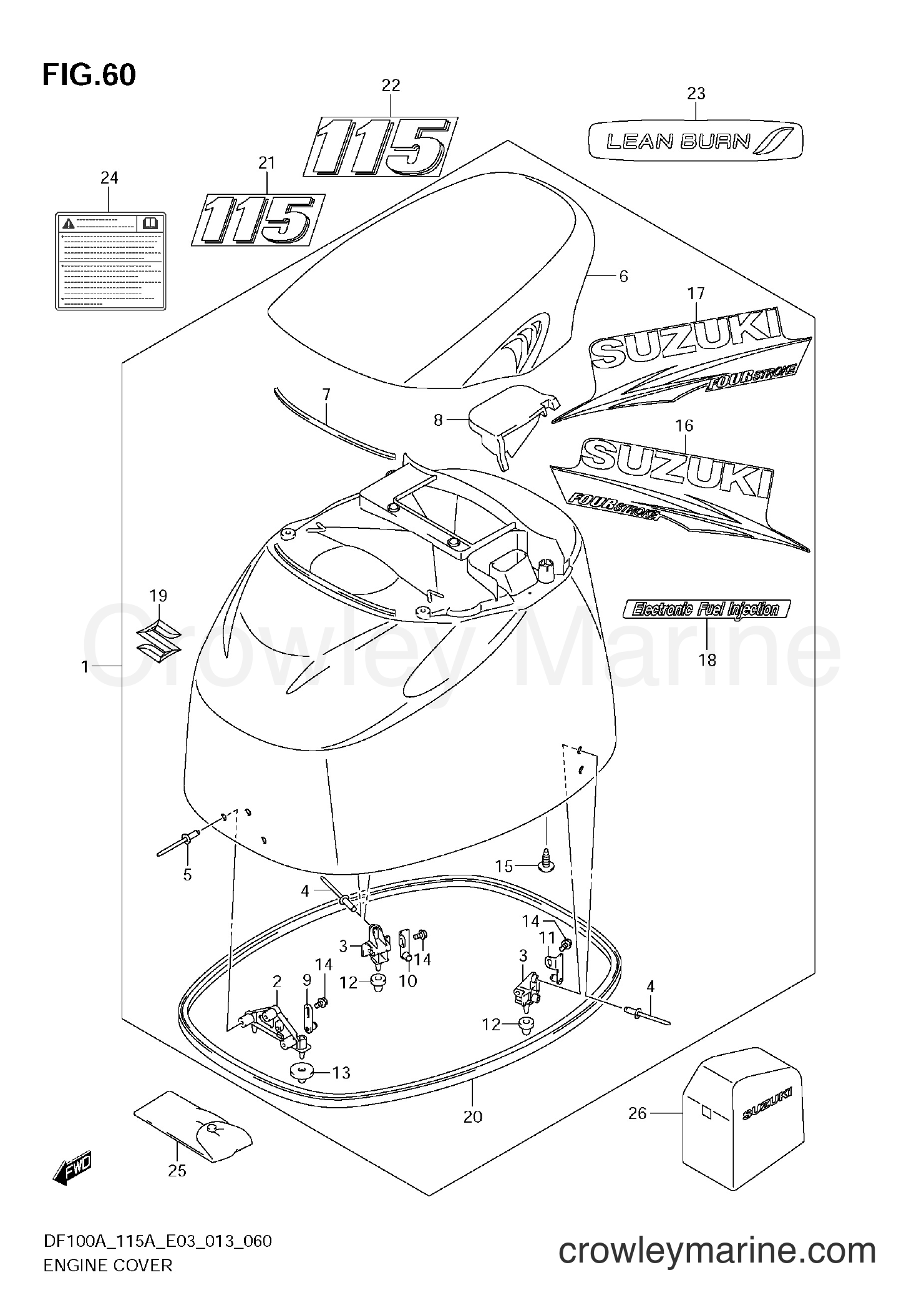 Suzuki Marine DF100A 310001~ - ENGINE COVER (DF115AT E03)
