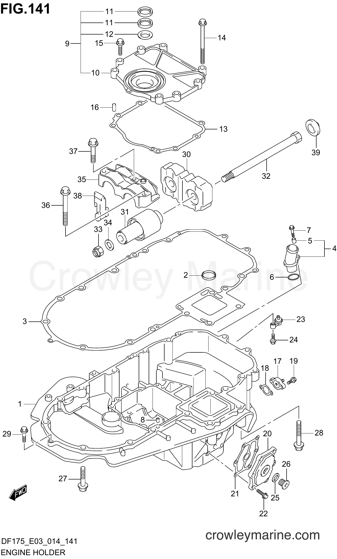 Suzuki Marine DF175TG 41001~ - ENGINE HOLDER (DF150TG E03)