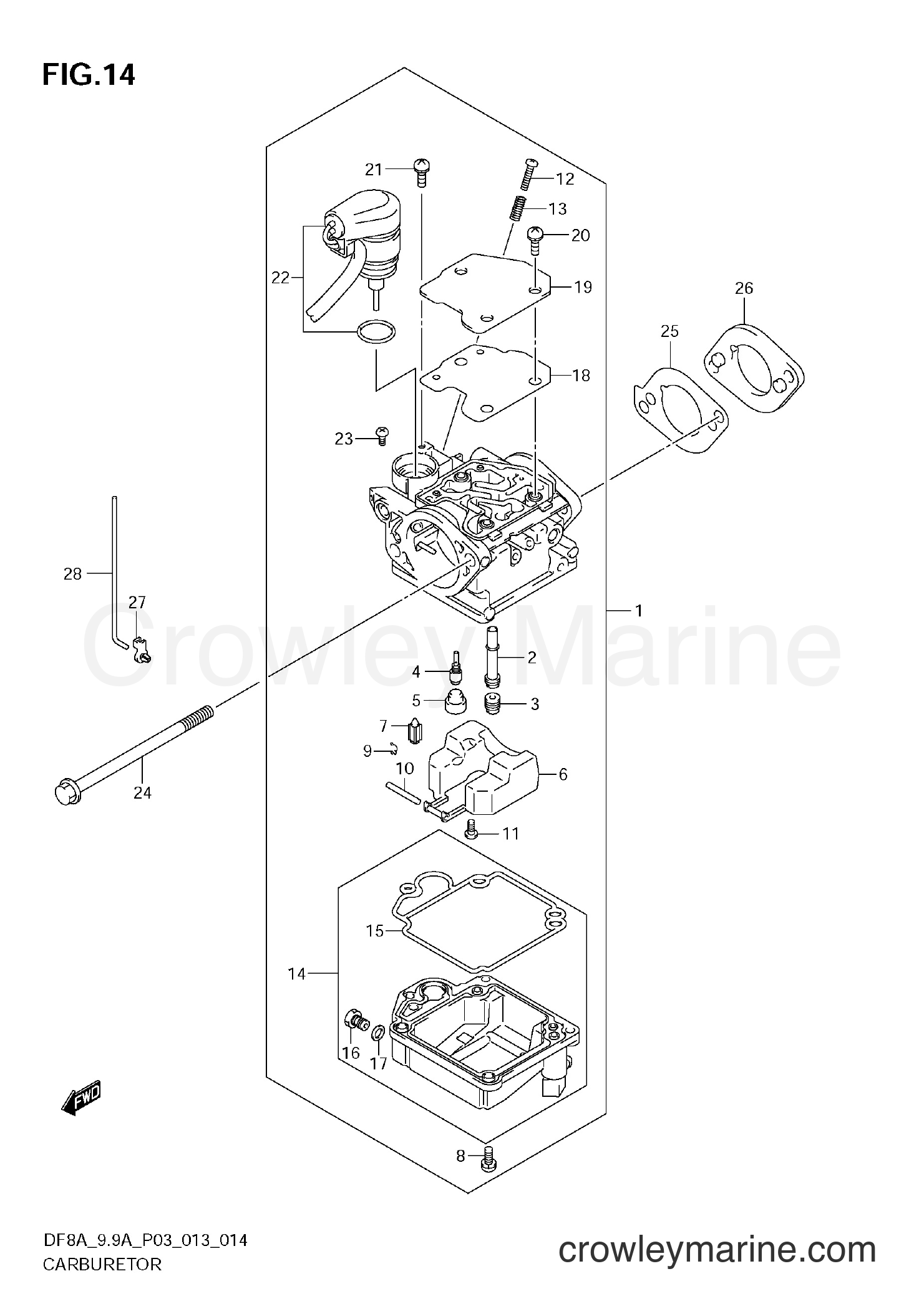 Suzuki Marine DF9.9A 310001~ - CARBURETOR (DF8AR E03)