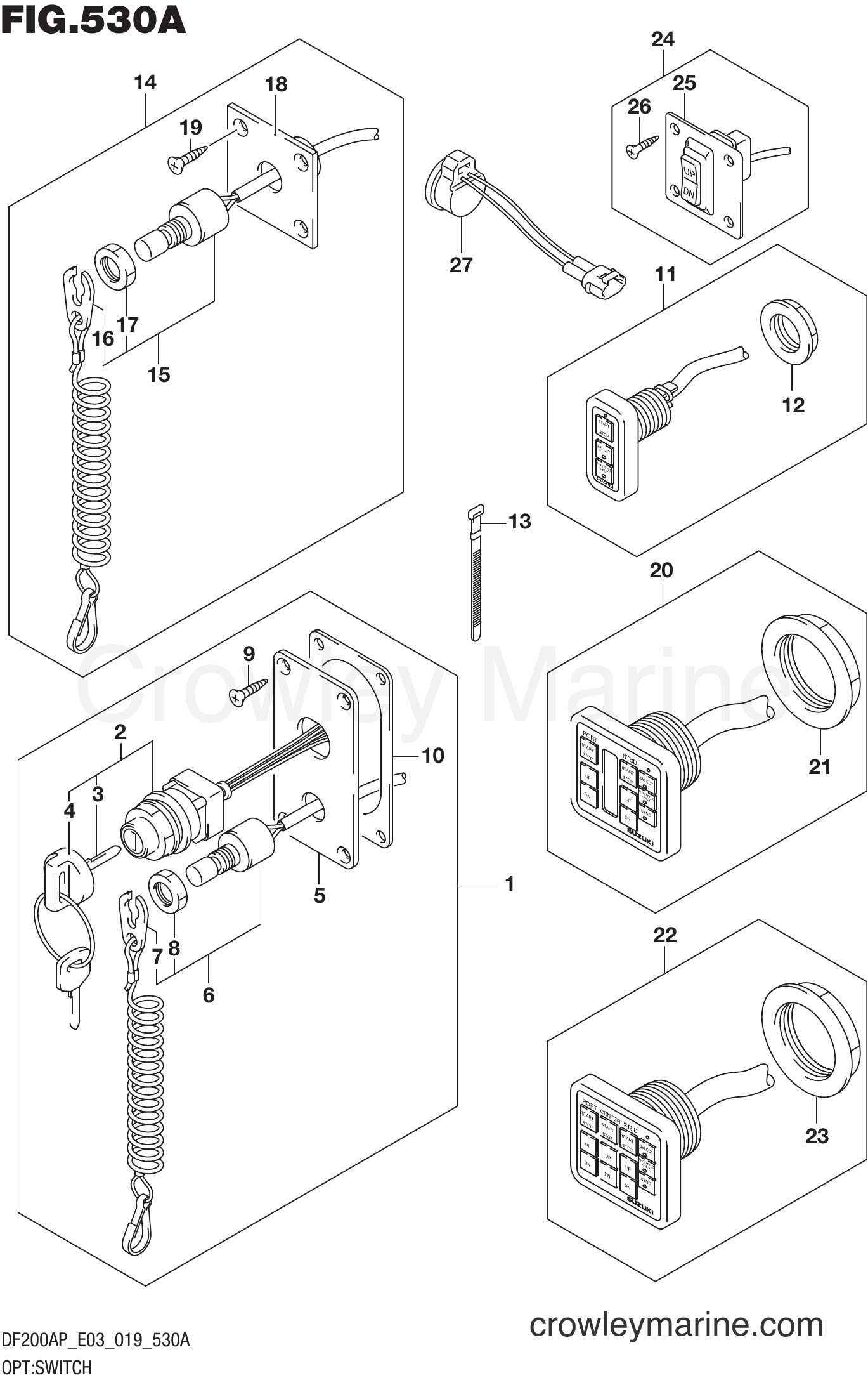 Suzuki Marine DF175AP 910001~ - OPT:SWITCH
