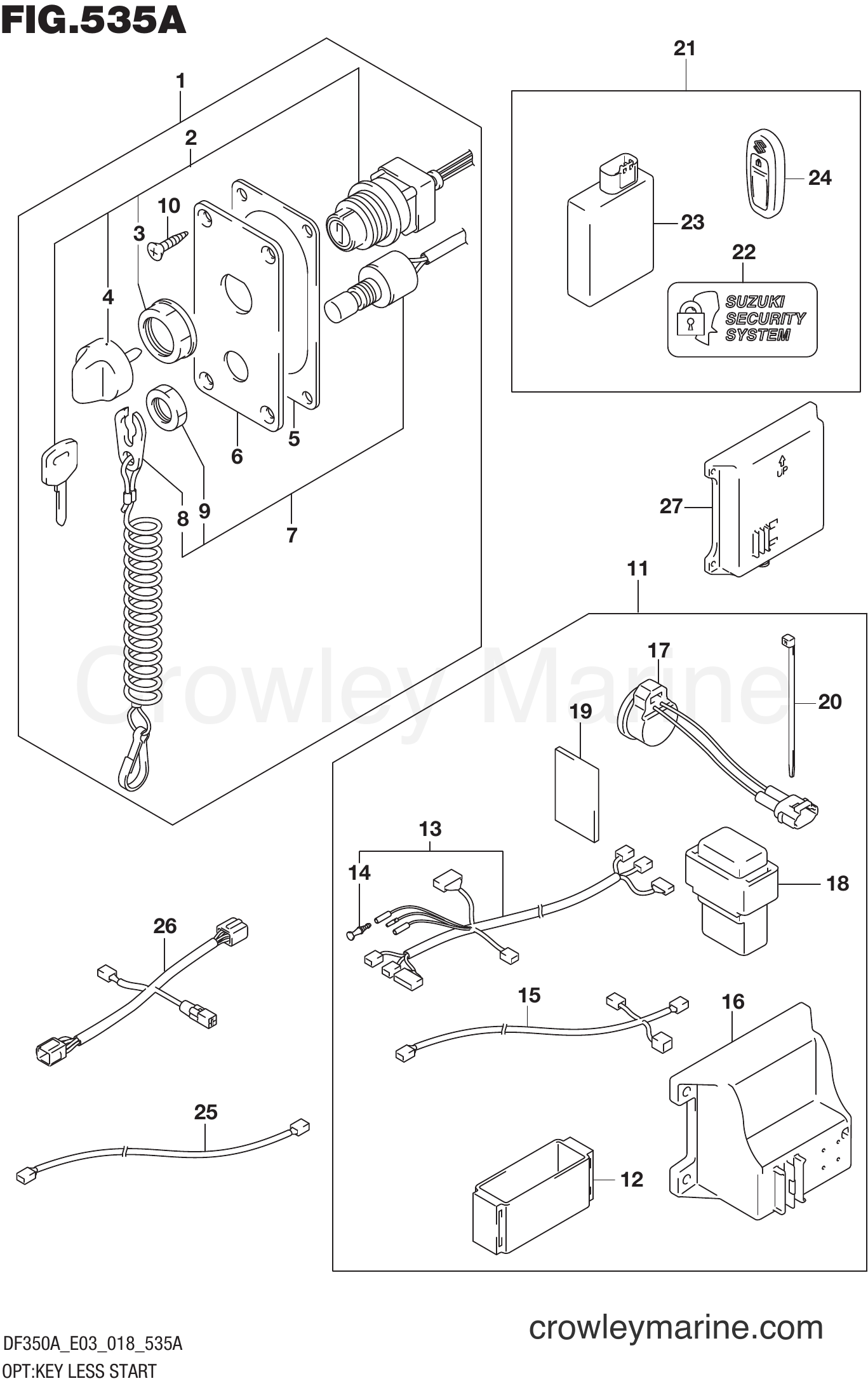 Suzuki Marine DF350A 810001~ - OPT:KEY LESS START