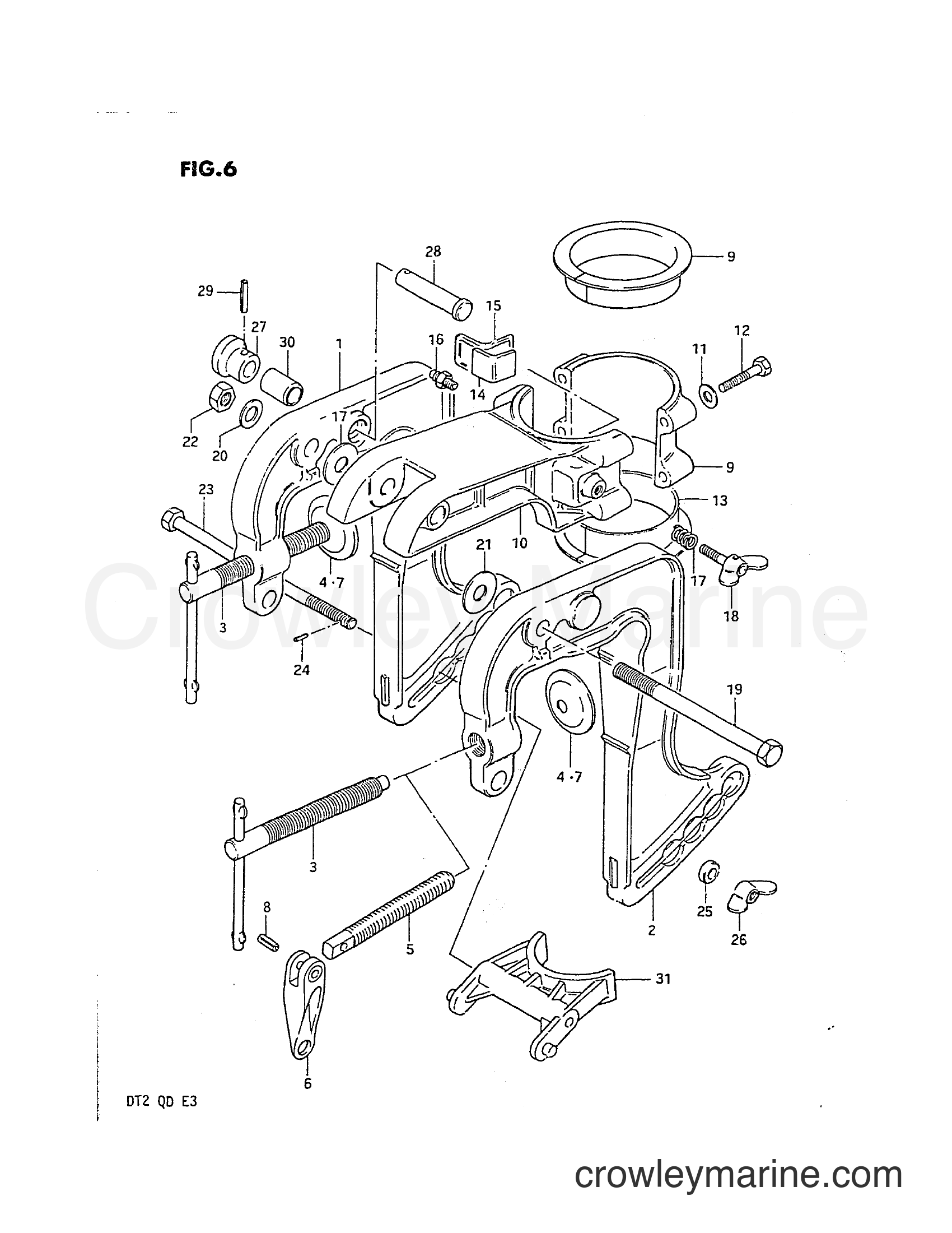 Suzuki Marine DT2 - CLAMP BRACKET