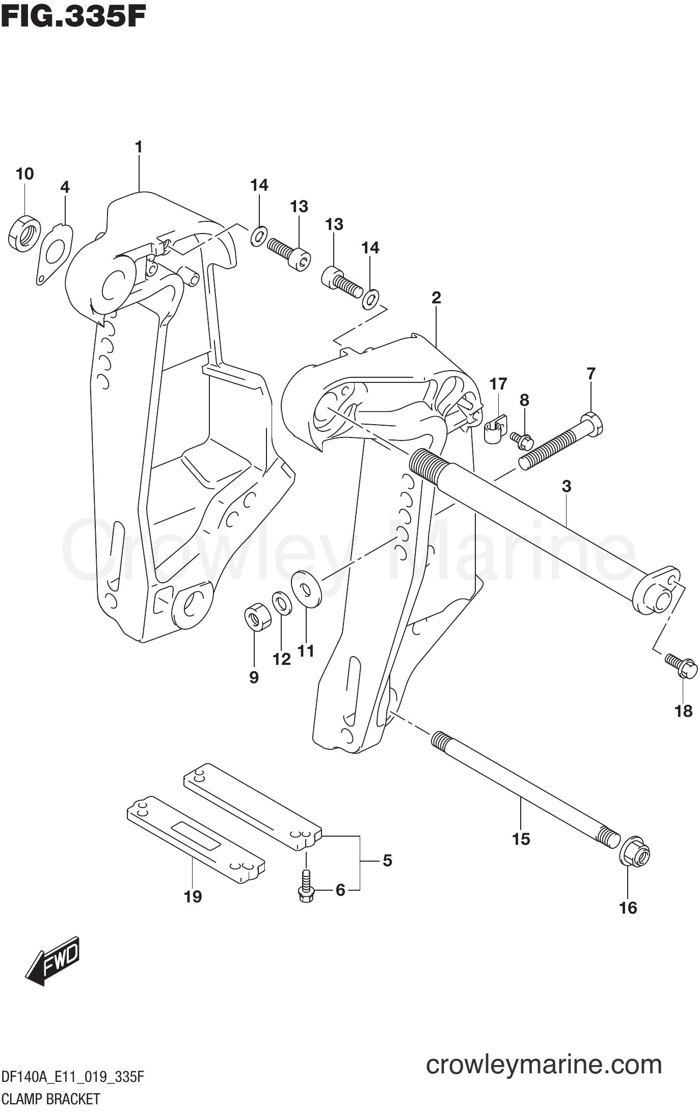 Suzuki Marine DF140AT 910001~ - CLAMP BRACKET (DF115AST E03)