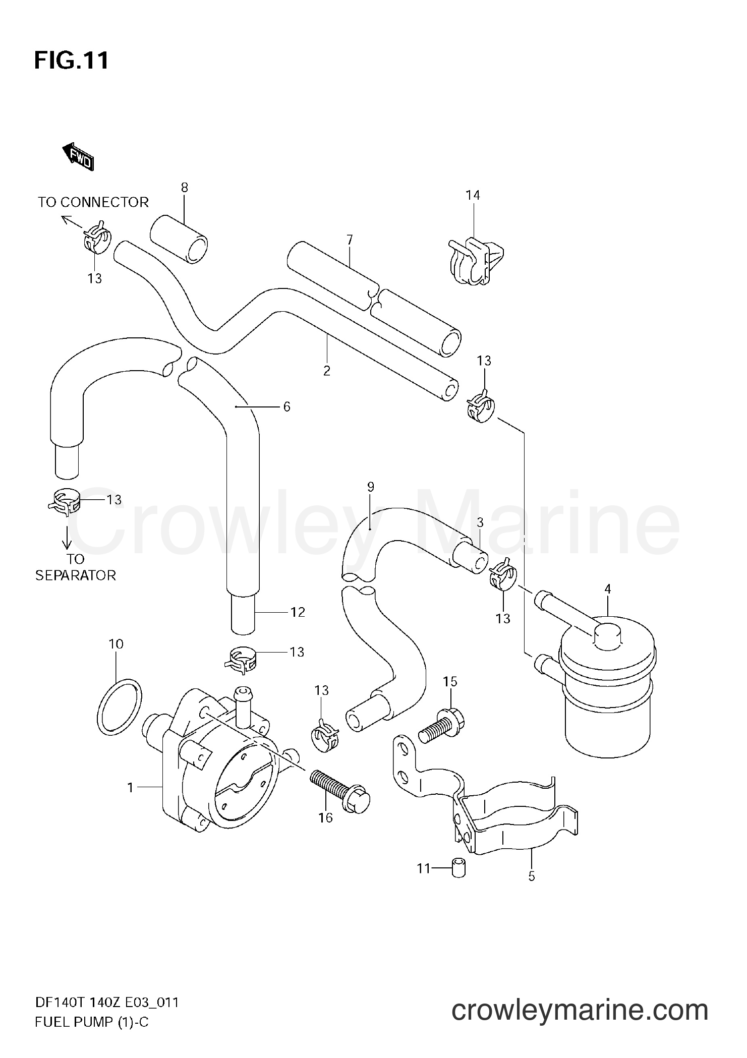 FUEL PUMP 2002 FourStroke Outboard 140 DF140T Crowley Marine