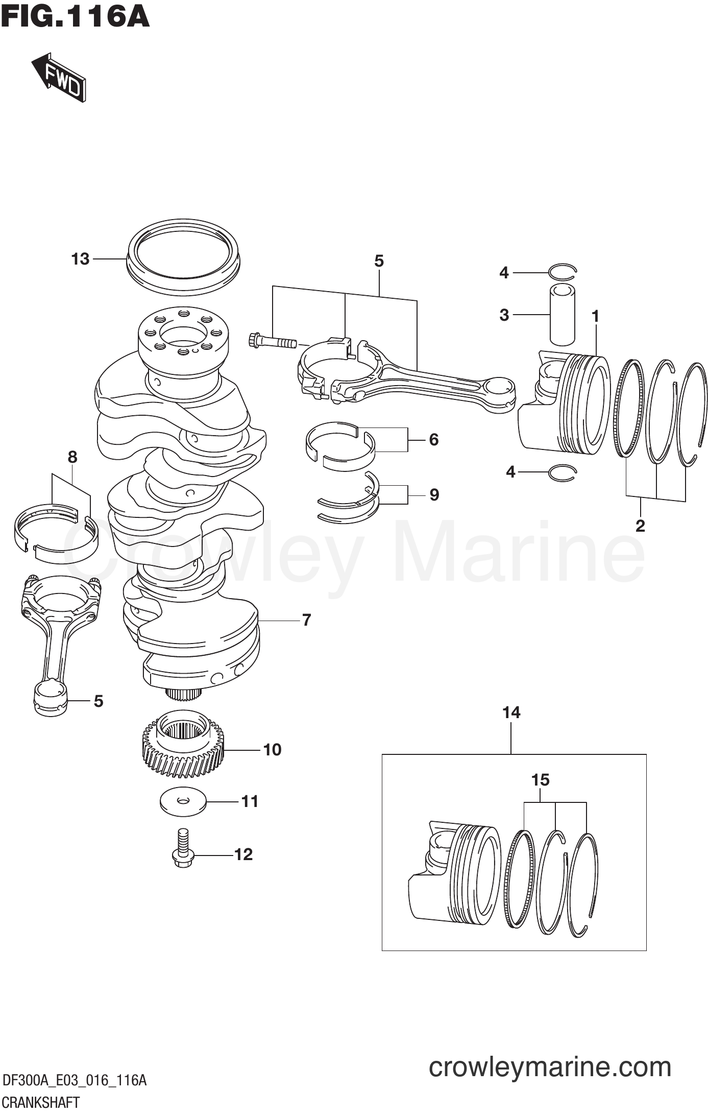 Suzuki Marine DF300AP 610001~ - CRANKSHAFT