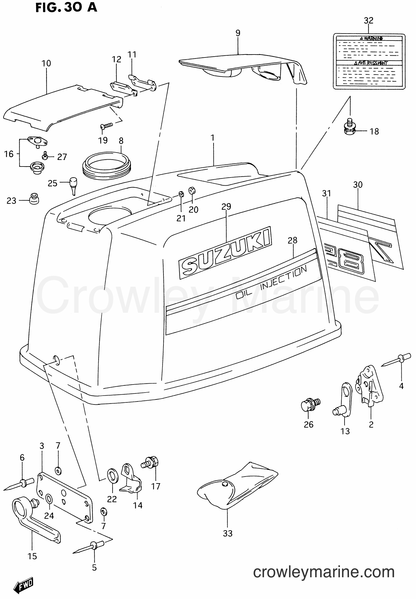 Suzuki Marine DT85 - ENGINE COVER (DT75/85,MODEL:95~97)