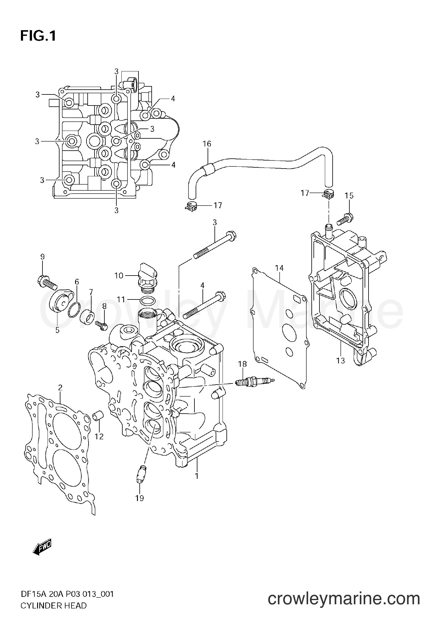 Suzuki Marine DF20A 02002F-310001~ - CYLINDER HEAD