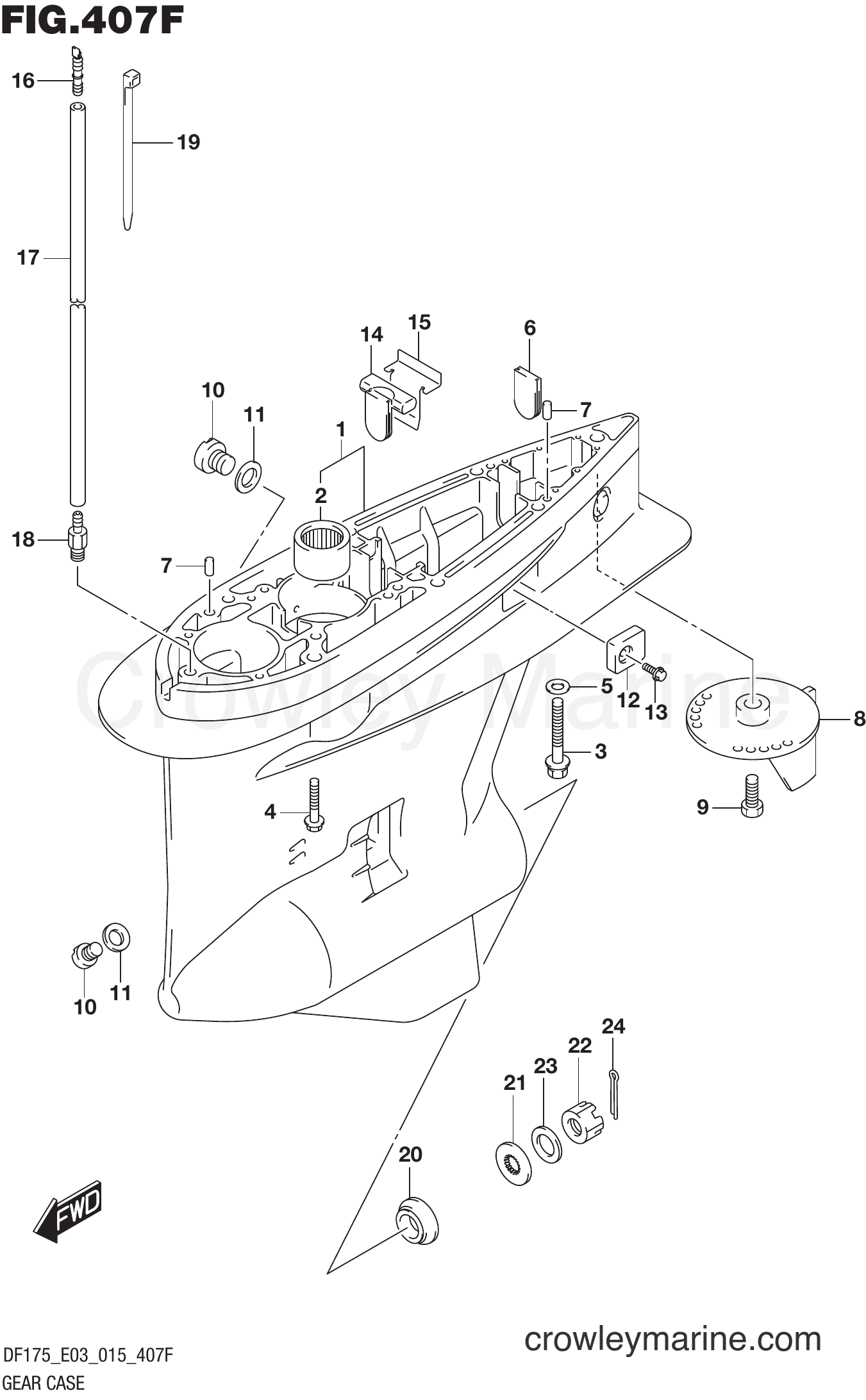 Suzuki Marine DF175ZG 51001~ - GEAR CASE (DF175TG E03)