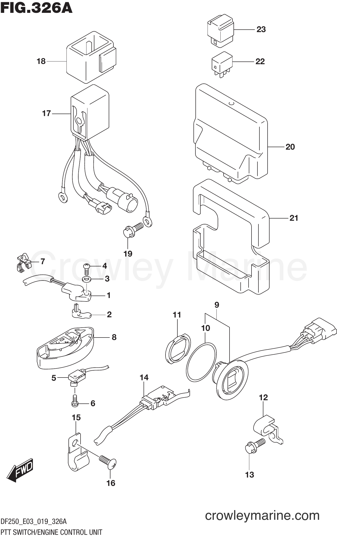 Suzuki Marine DF250ST 910001~ - PTT SWITCH/ENGINE CONTROL UNIT (DF225T)(DF225Z)