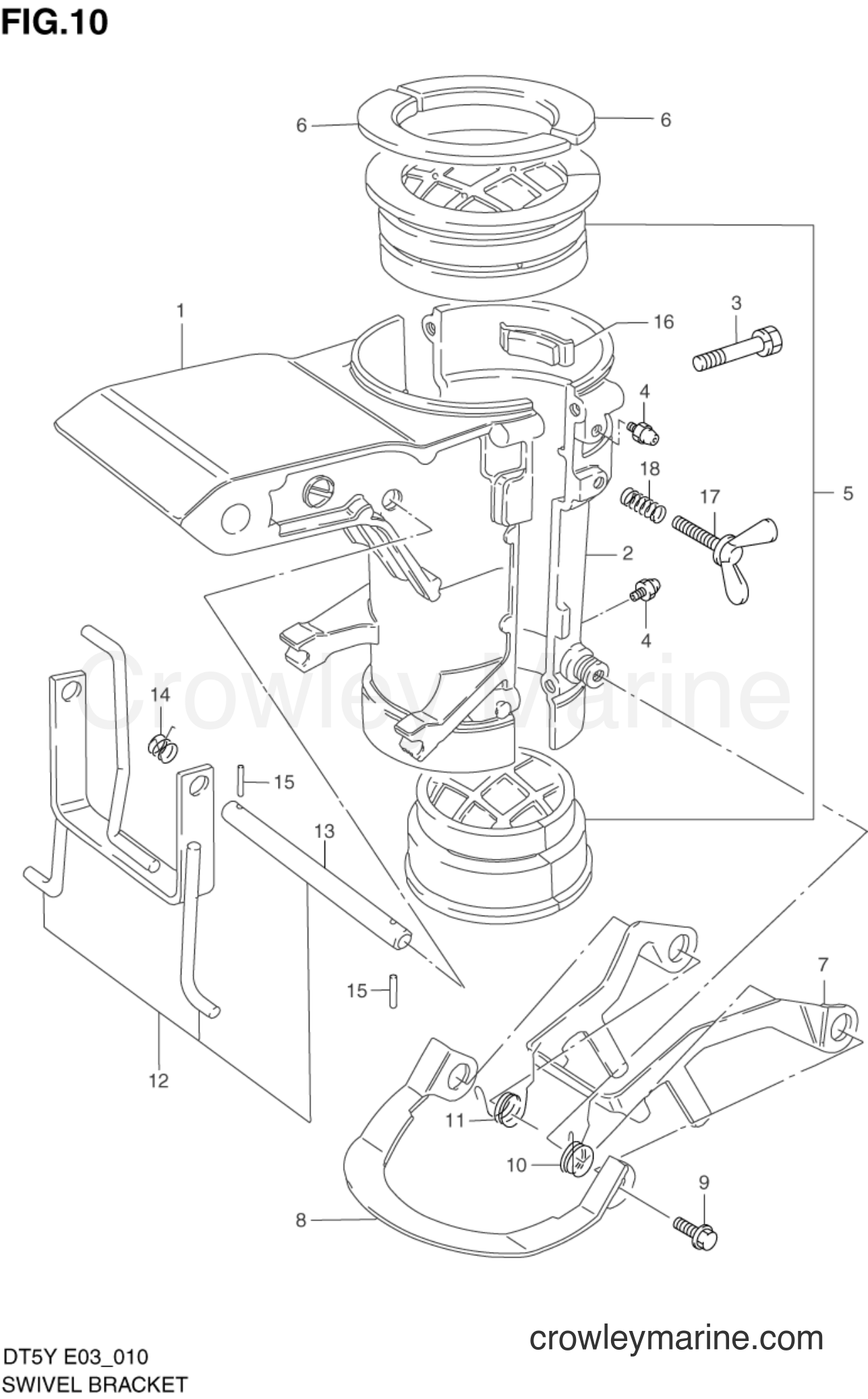 Suzuki Marine DT5Y - SWIVEL BRACKET