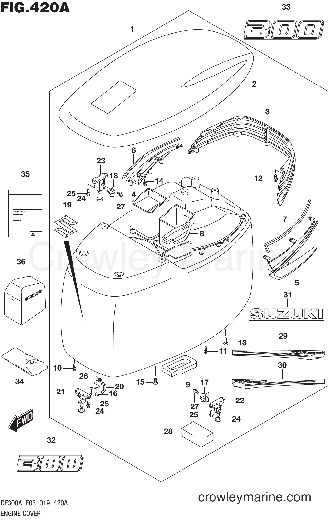 Suzuki Marine DF250AP 910001~ - ENGINE COVER (DF300A)