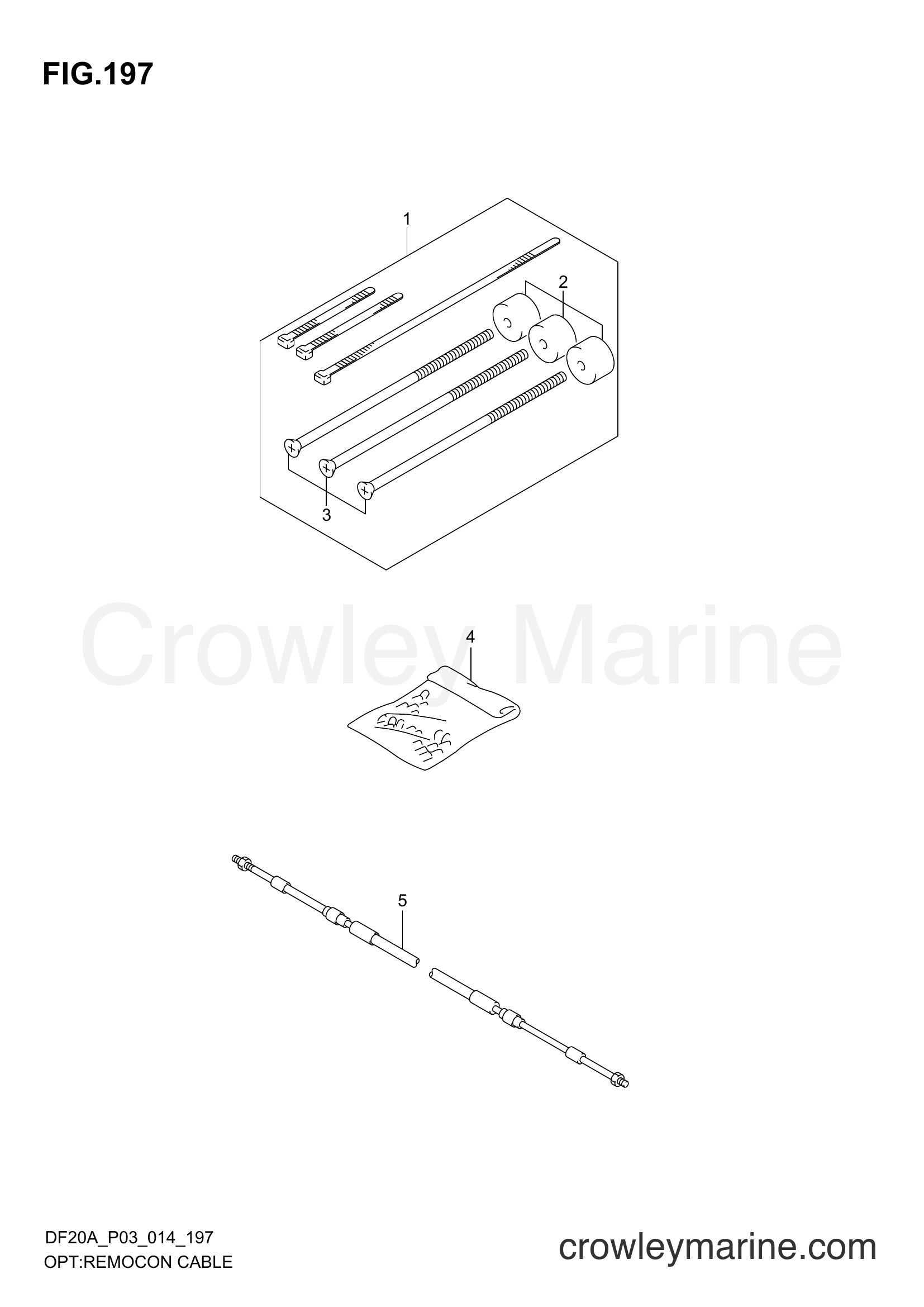 Suzuki Marine DF9.9B 02002F-410001~ - OPT:REMOCON CABLE (DF9,9BR P03)
