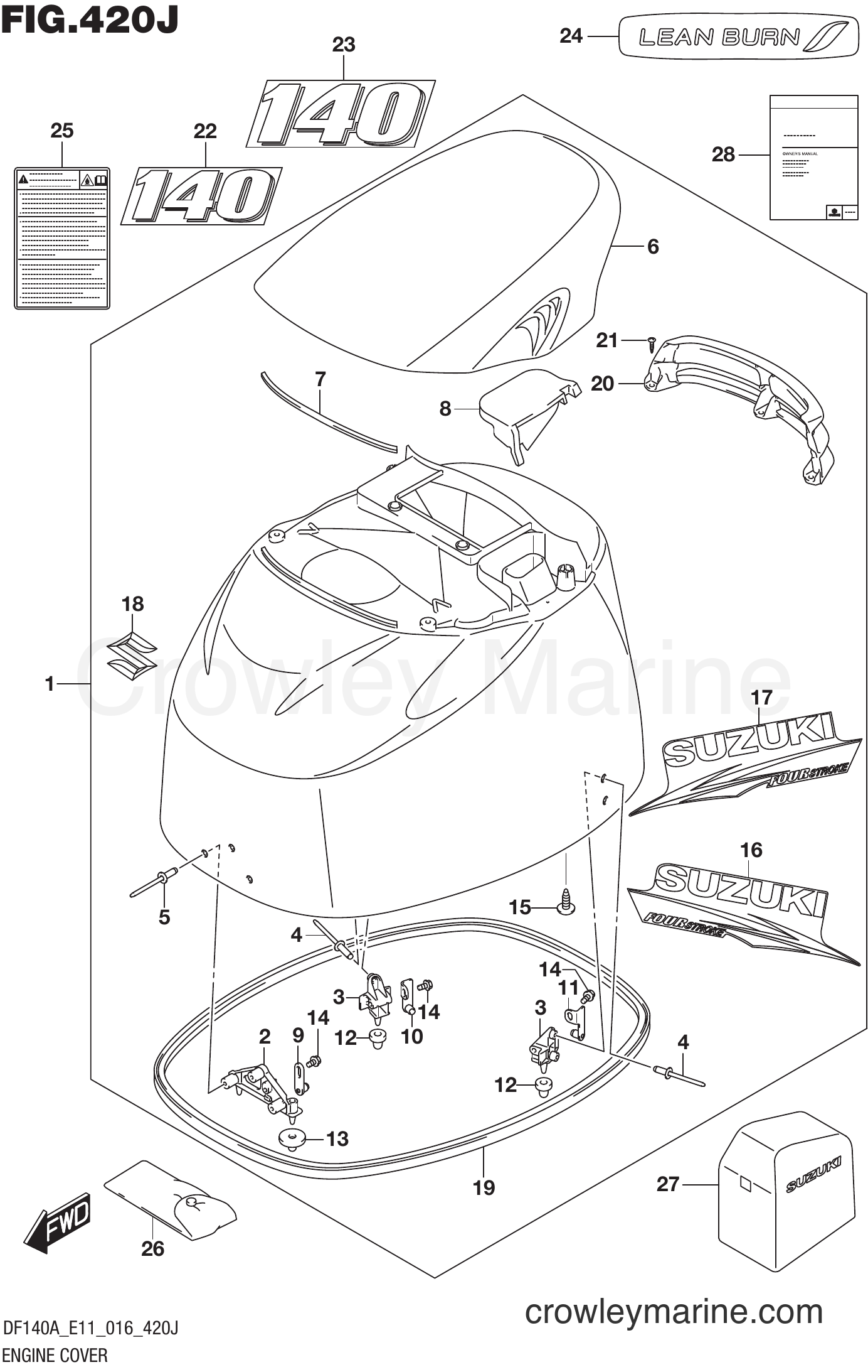 Suzuki Marine DF115AST 610001~ - ENGINE COVER (DF140AZ E40)