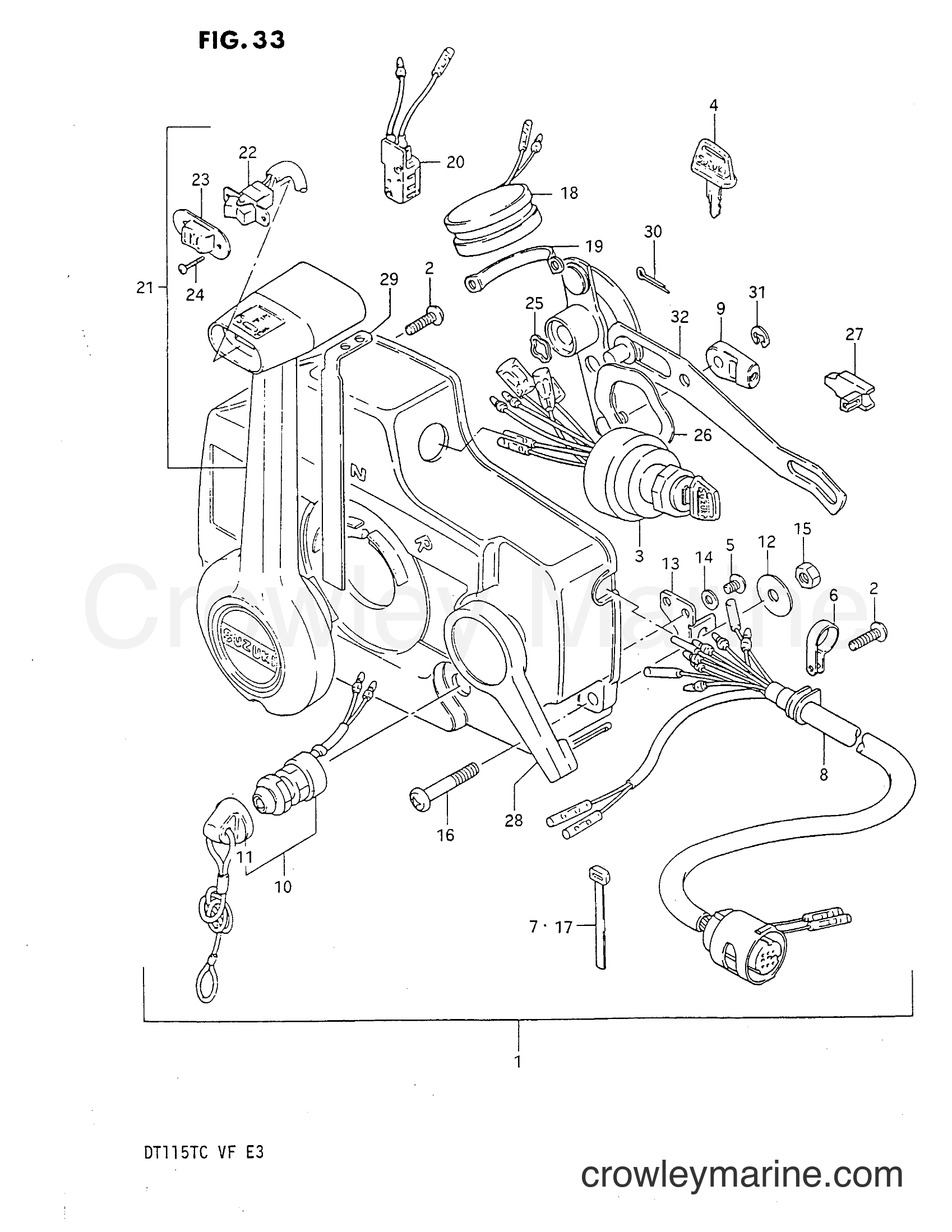 1983 Two-Stroke Outboard 115 - DT115 - REMOTE CONTROL (2)