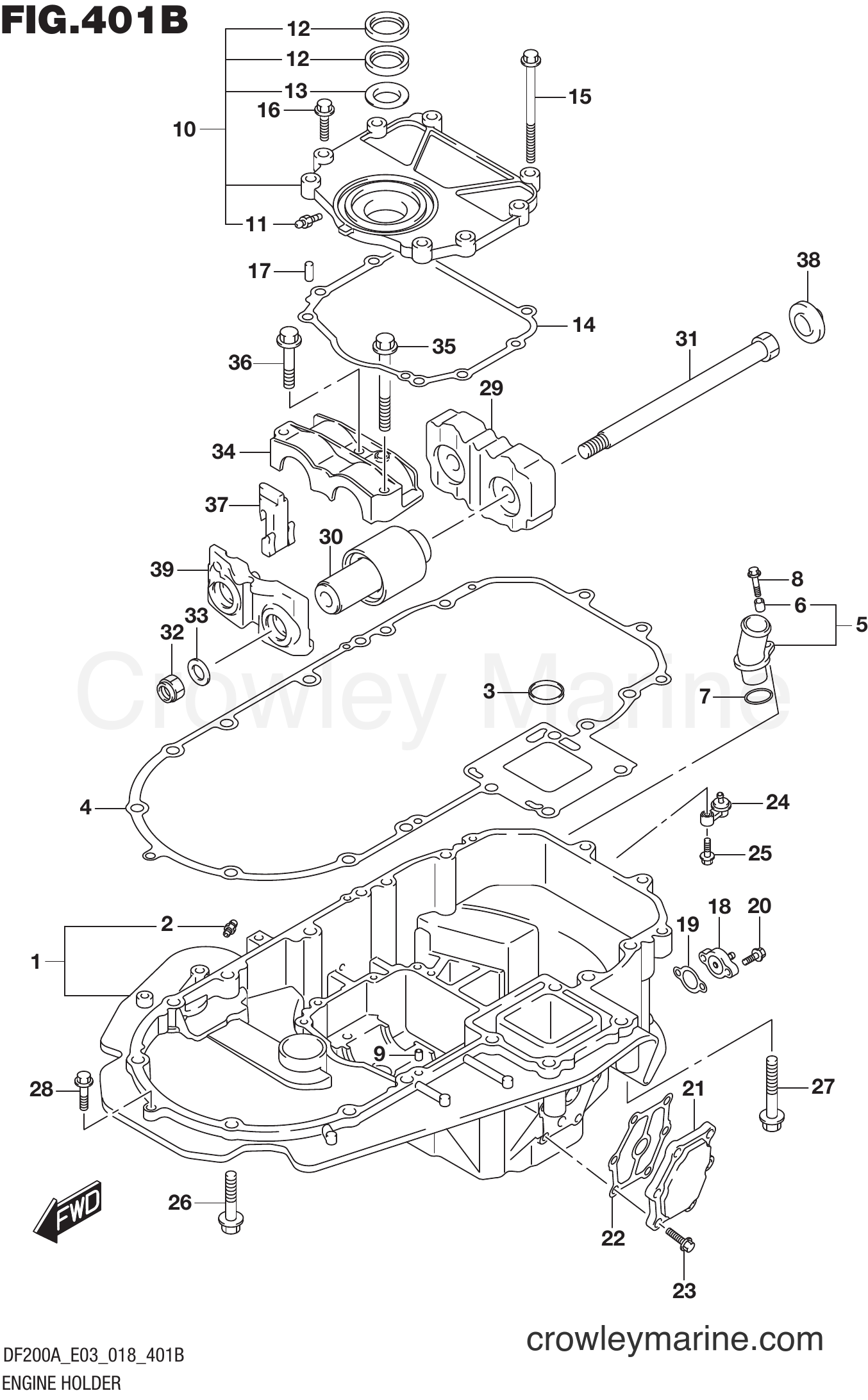Suzuki Marine DF200AZ 810001~ - ENGINE HOLDER (DF200AST)