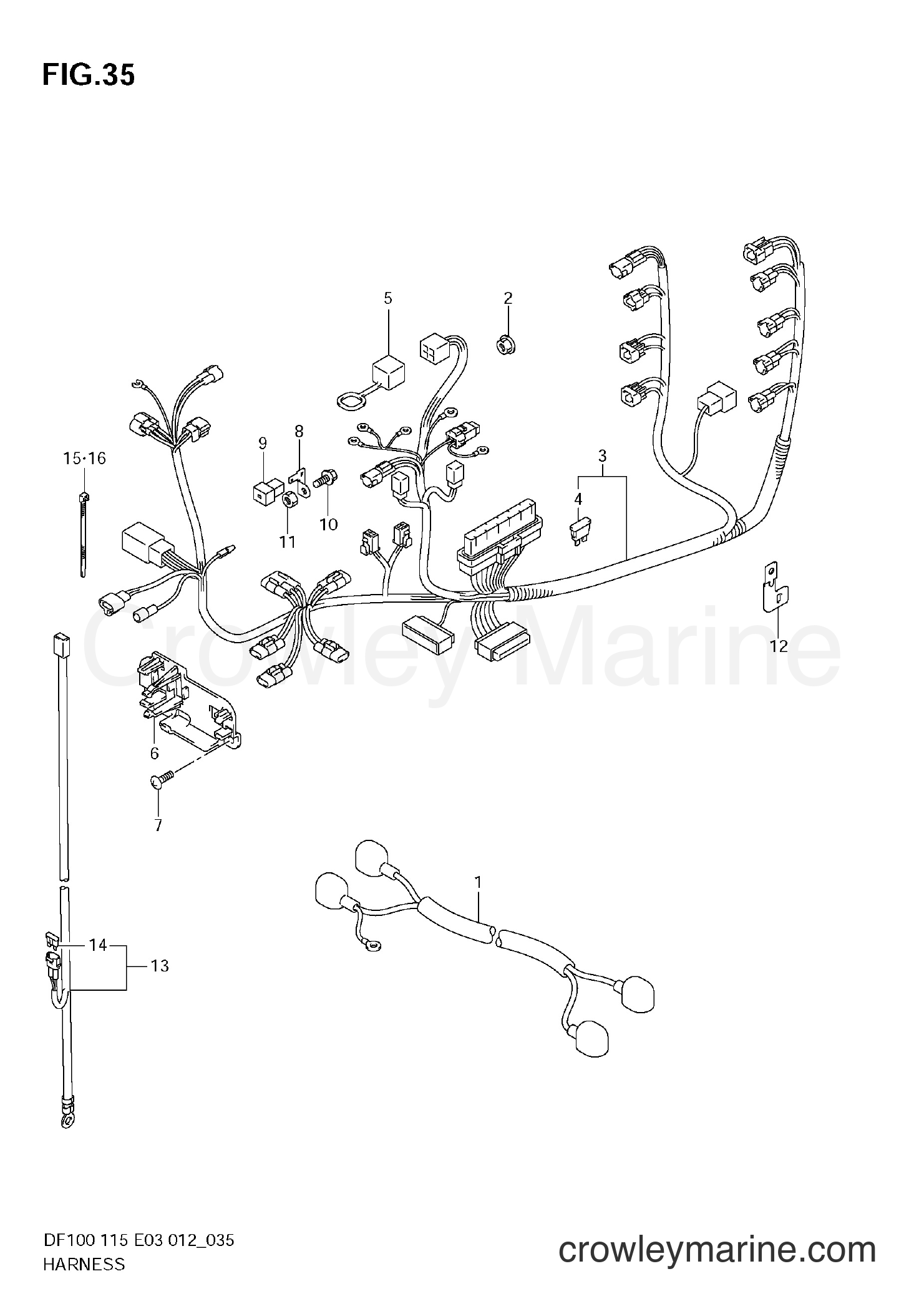 Suzuki Marine DF100 10002F-210001~ - HARNESS