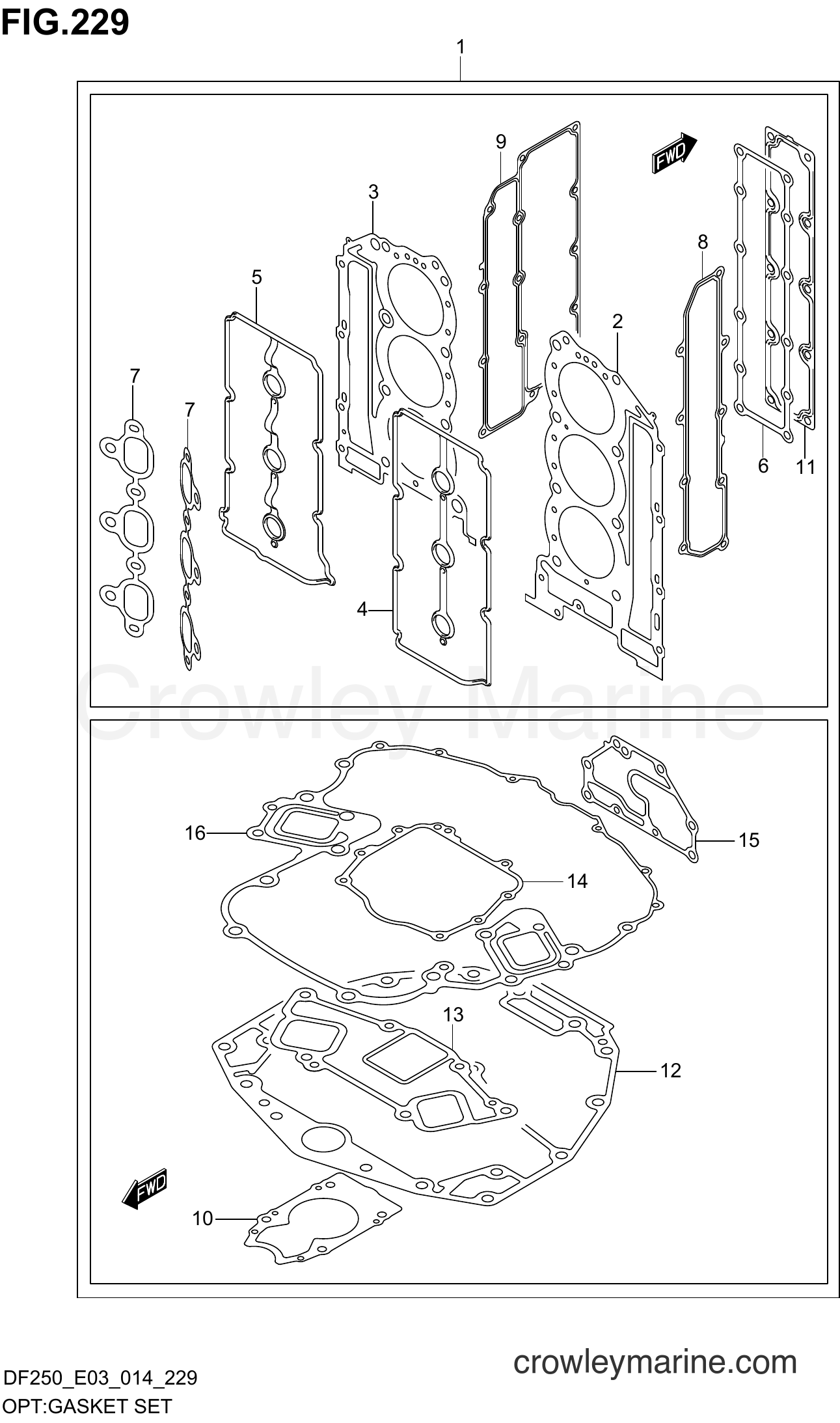 Suzuki Marine DF250 410001~ - OPT:GASKET SET (DF250ST E03)