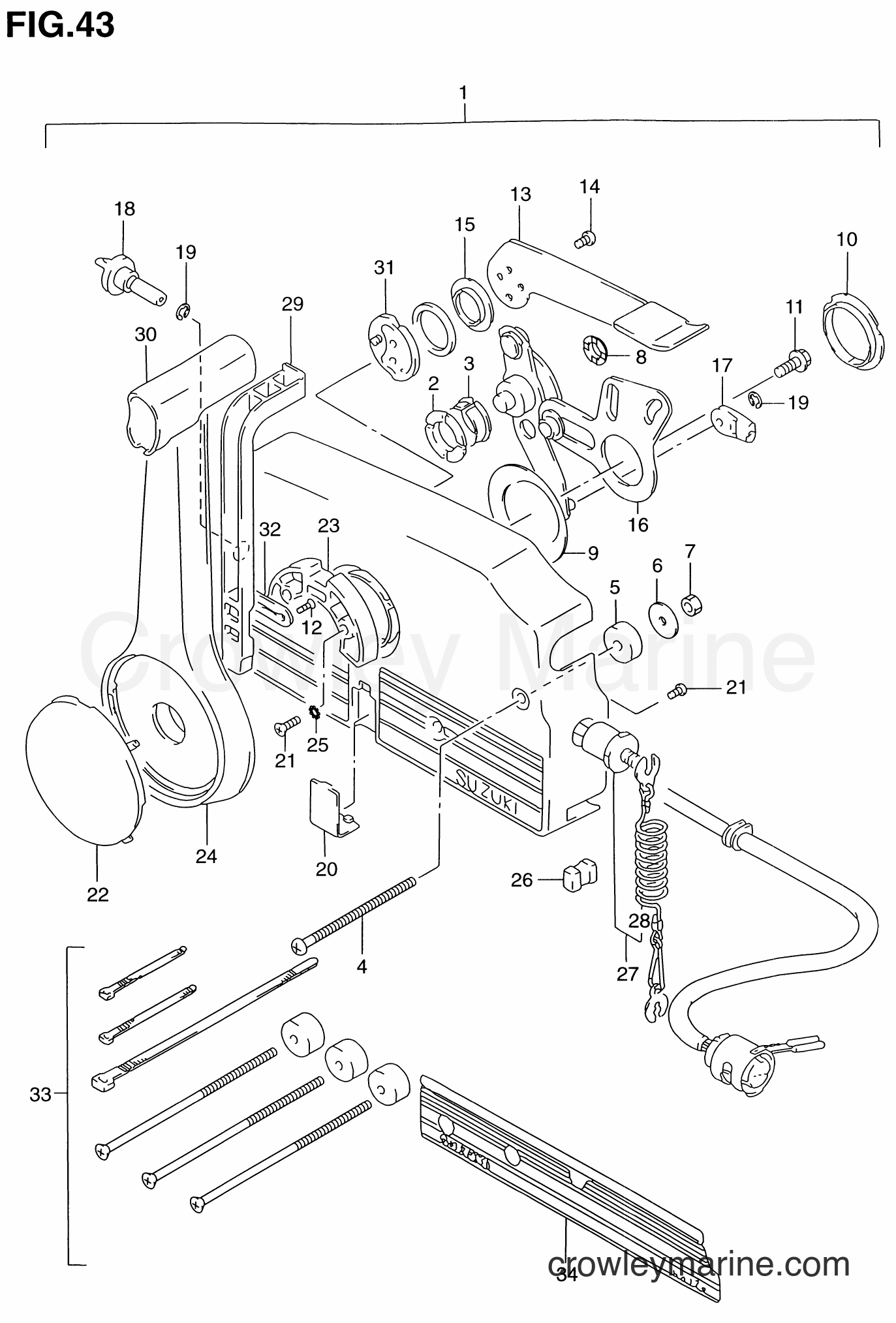 Suzuki Marine DT4 - OPTIONAL : REMOTE CONTROL (2)(MODEL:93~01)