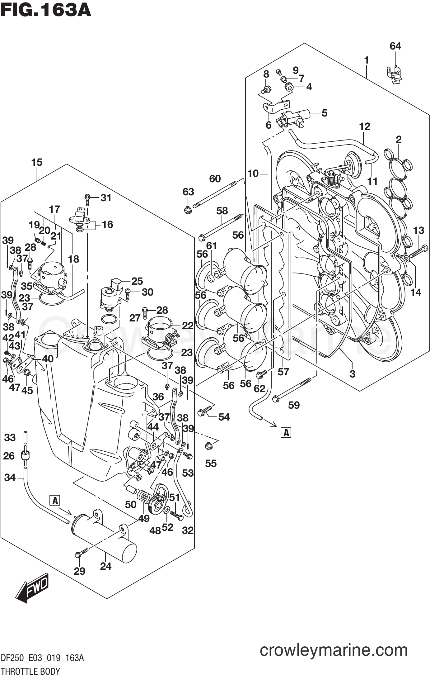 Suzuki Marine DF225T 910001~ - THROTTLE BODY