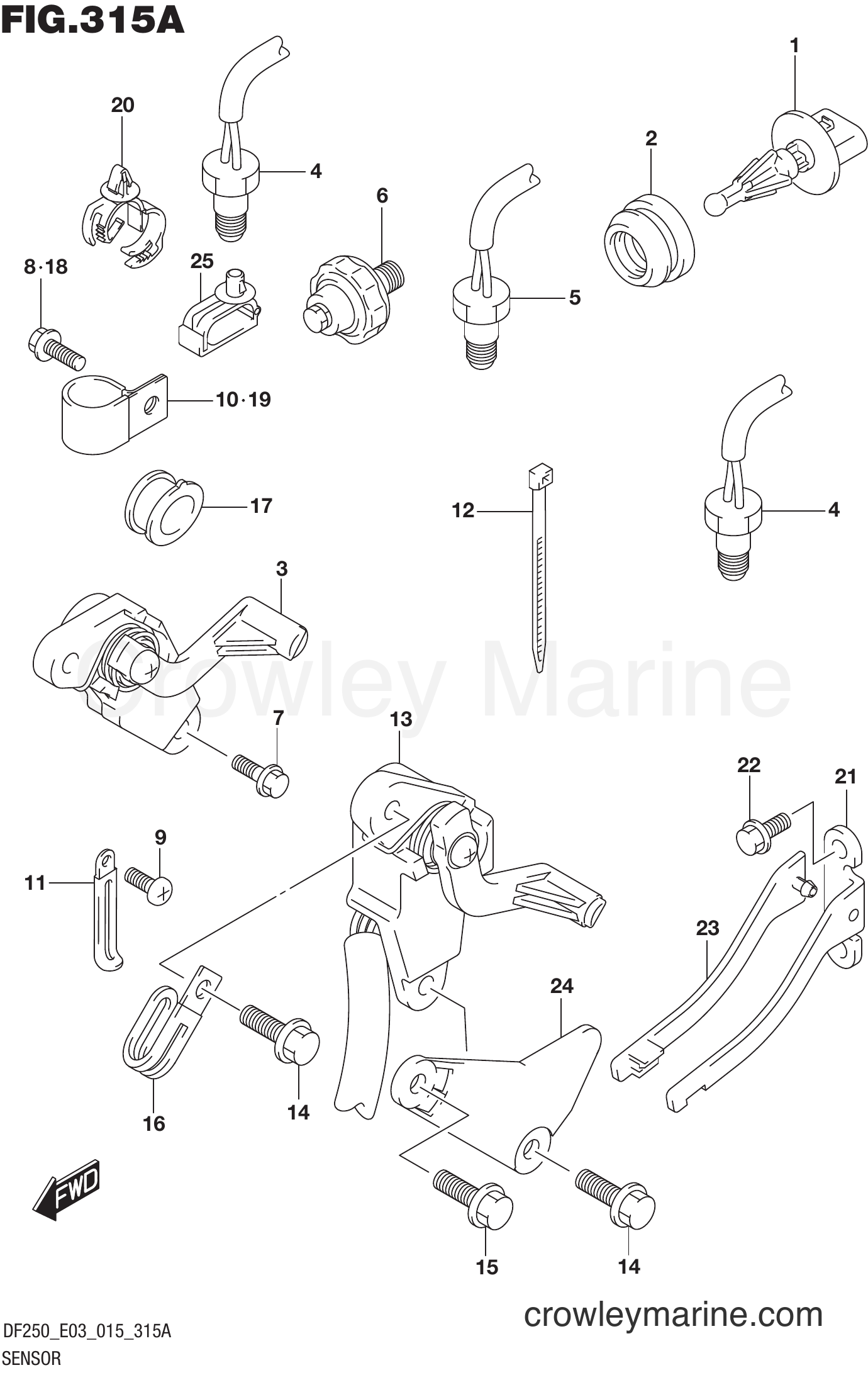 Suzuki Marine DF250ST 51001~ - SENSOR (DF200T E03)