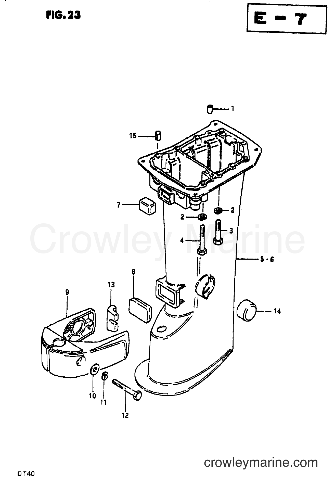 Suzuki Marine DT35 - DRIVESHAFT HOUSING