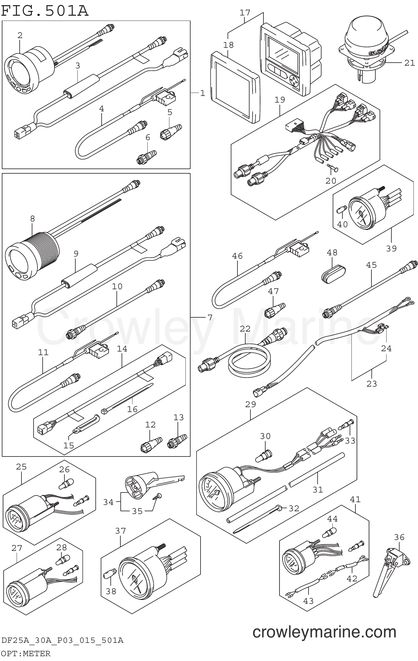 Suzuki Marine DF25AQH 510001~ - OPT:METER (DF25AR P03)
