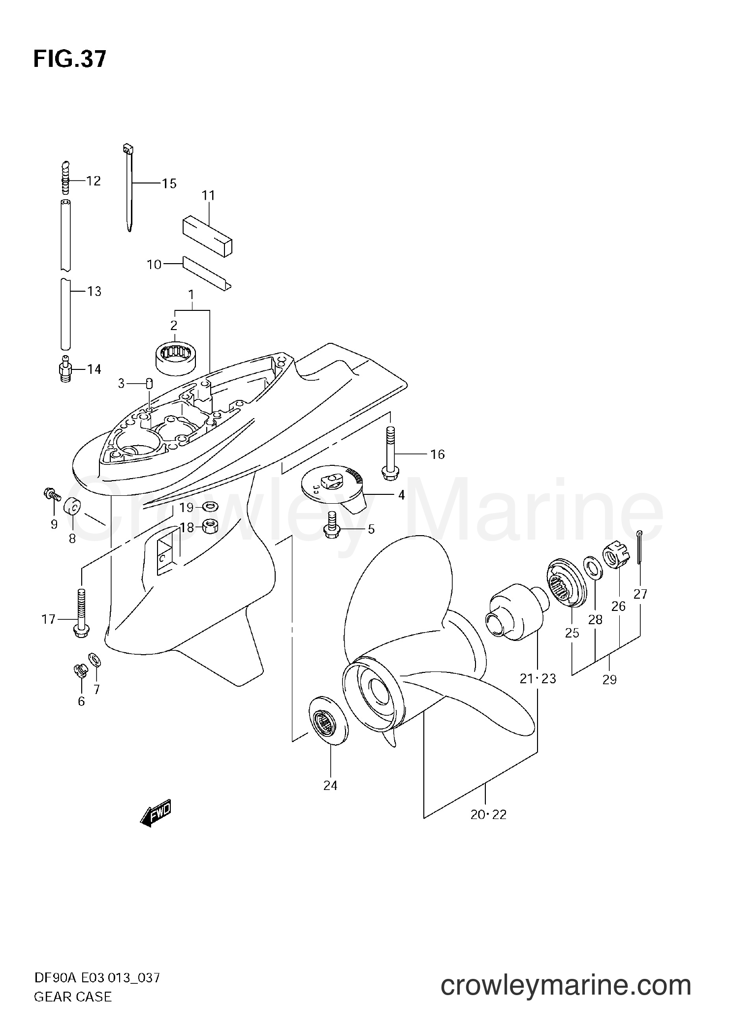 Suzuki Marine DF70A 07003F-310001~ - GEAR CASE