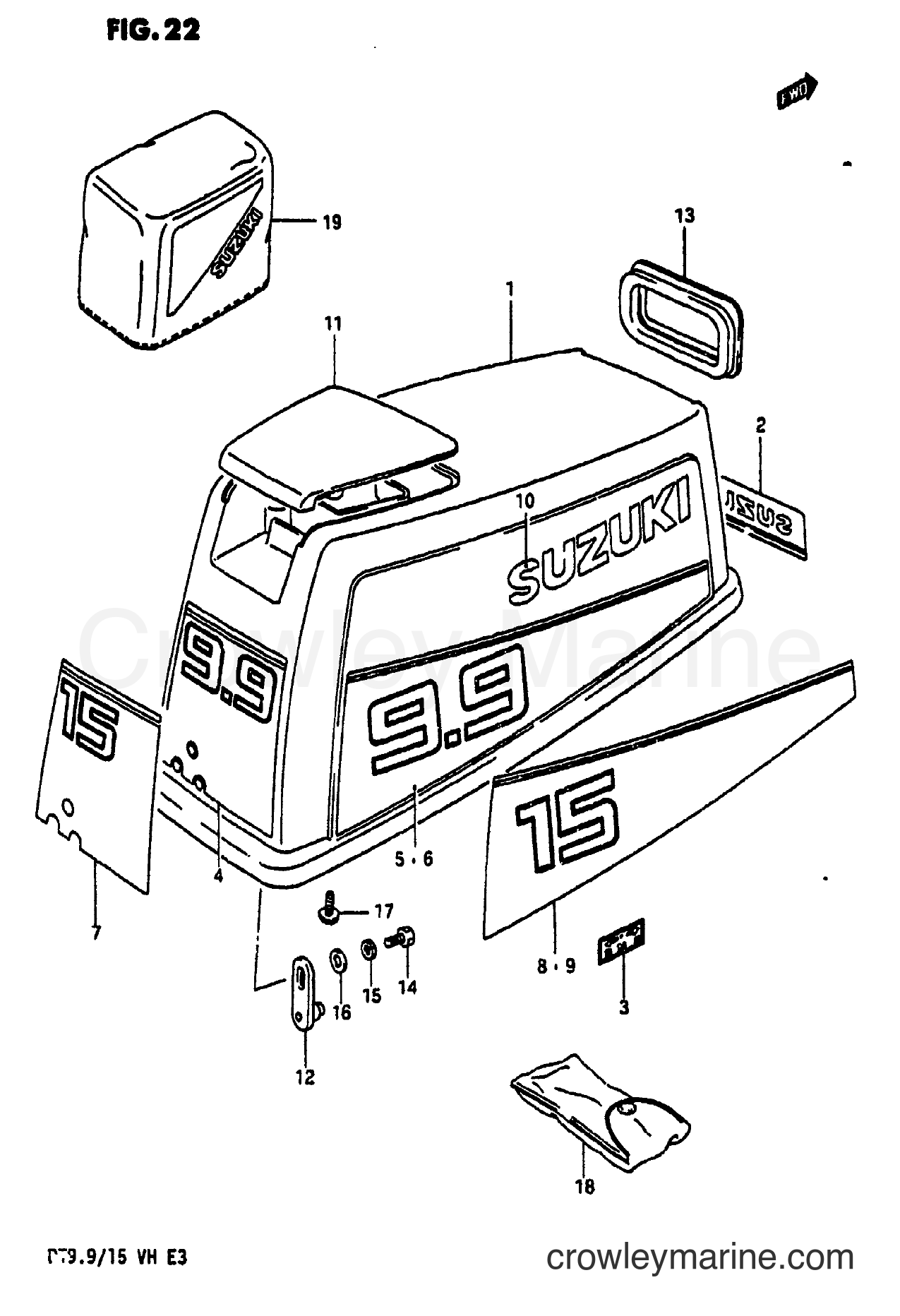 Suzuki Marine DT9.9 - ENGINE COVER