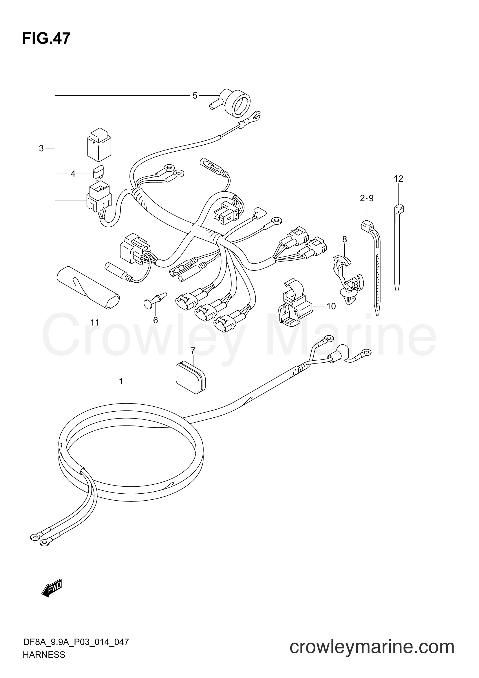 Suzuki Marine DF8A 410001~ - HARNESS (DF9,9A P03)