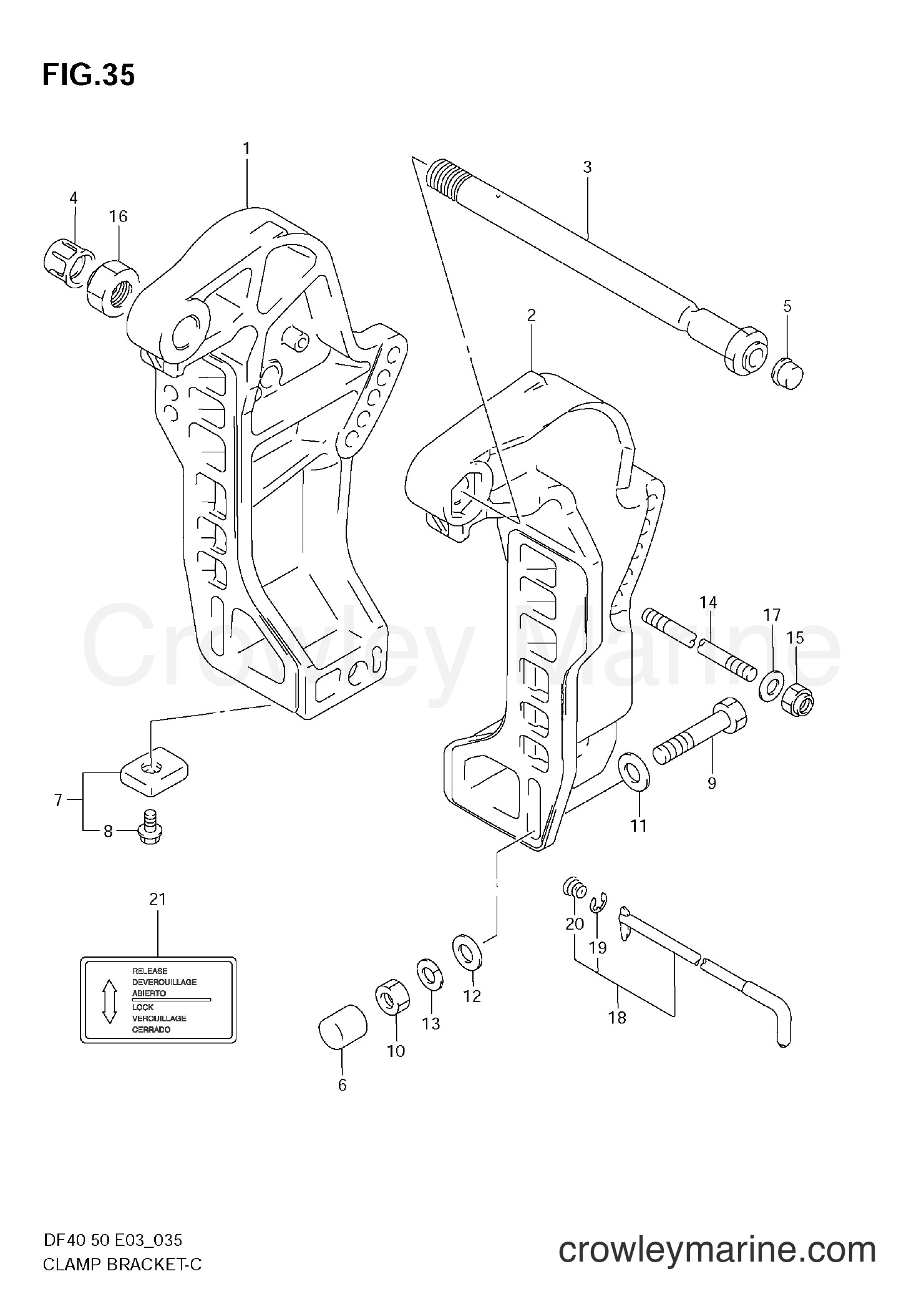 Suzuki Marine DF40 - CLAMP BRACKET (MODEL:99,00)
