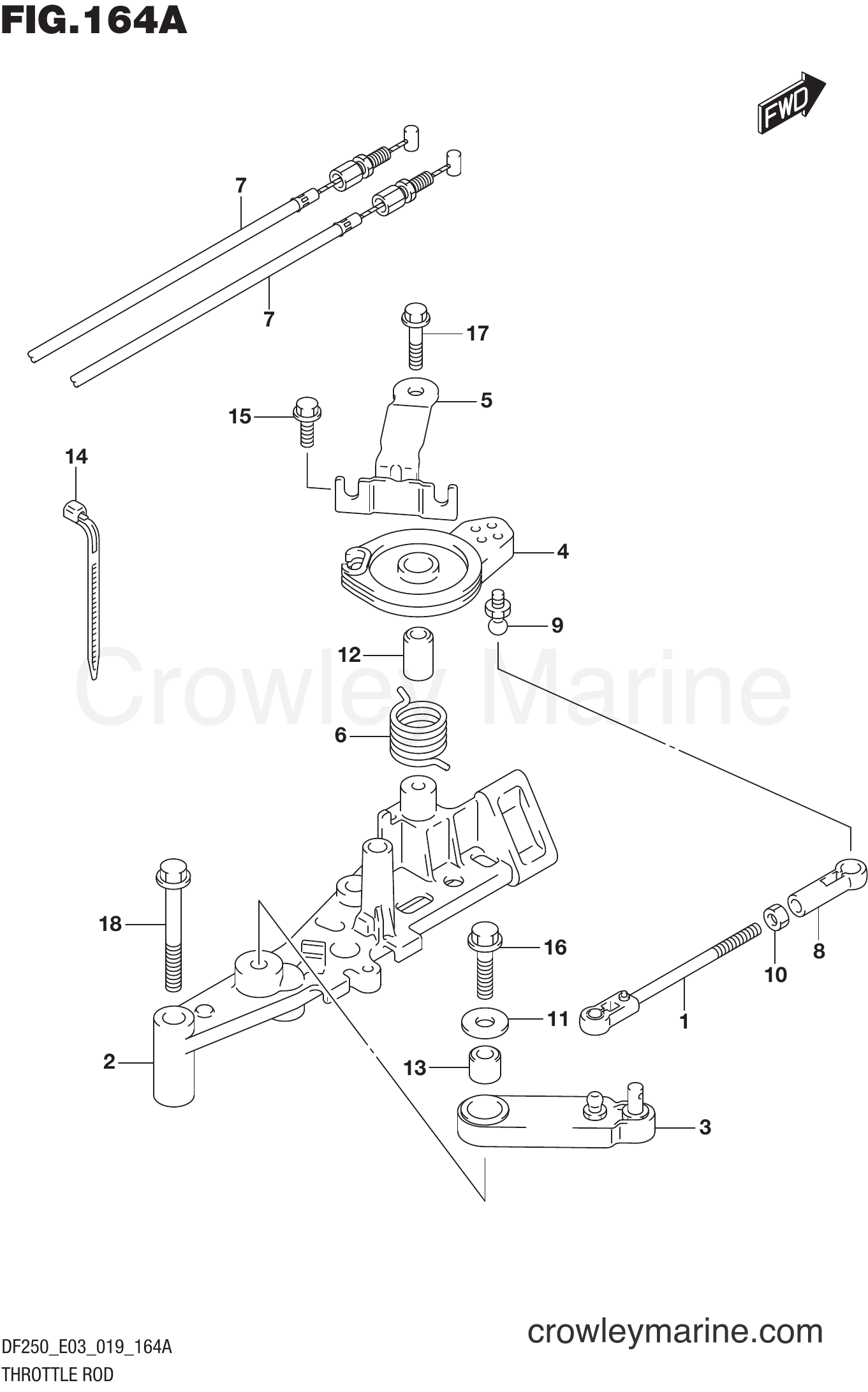 Suzuki Marine DF250Z 910001~ - THROTTLE ROD