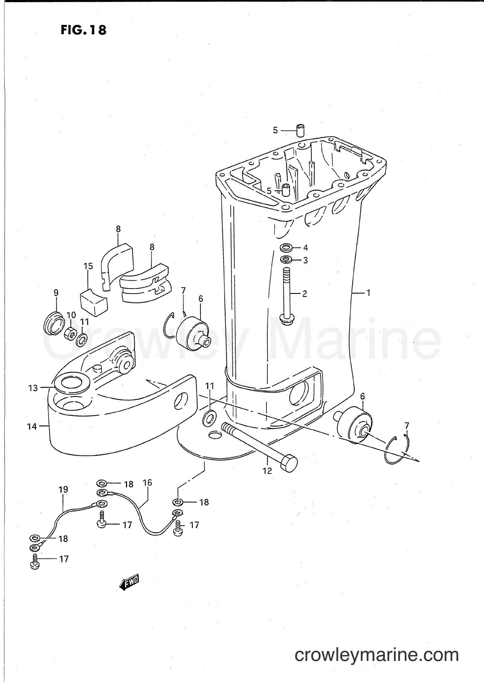Suzuki Marine PU55 - DRIVESHAFT HOUSING