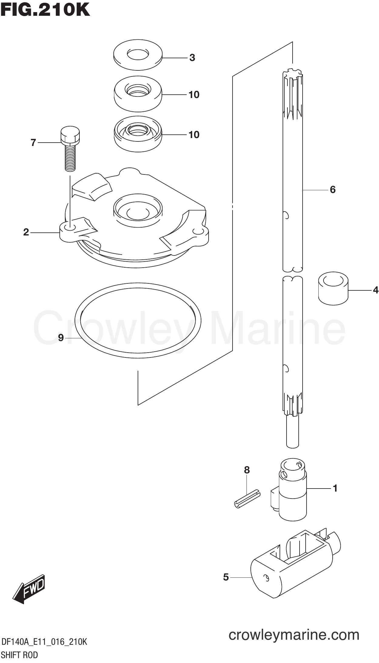 Suzuki Marine DF115AZ 610001~ - SHIFT ROD (DF115AST E03)