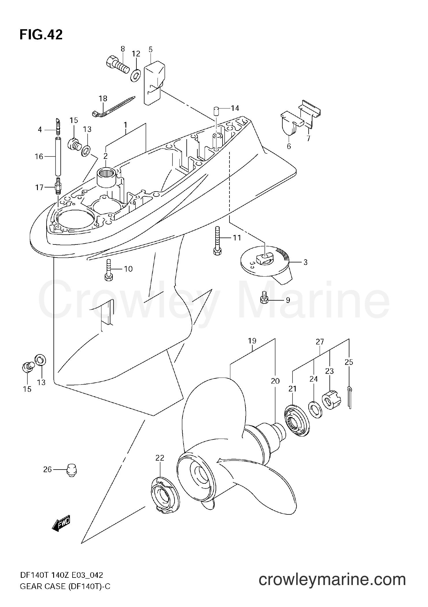 Suzuki Marine DF140Z - GEAR CASE (DF140T)