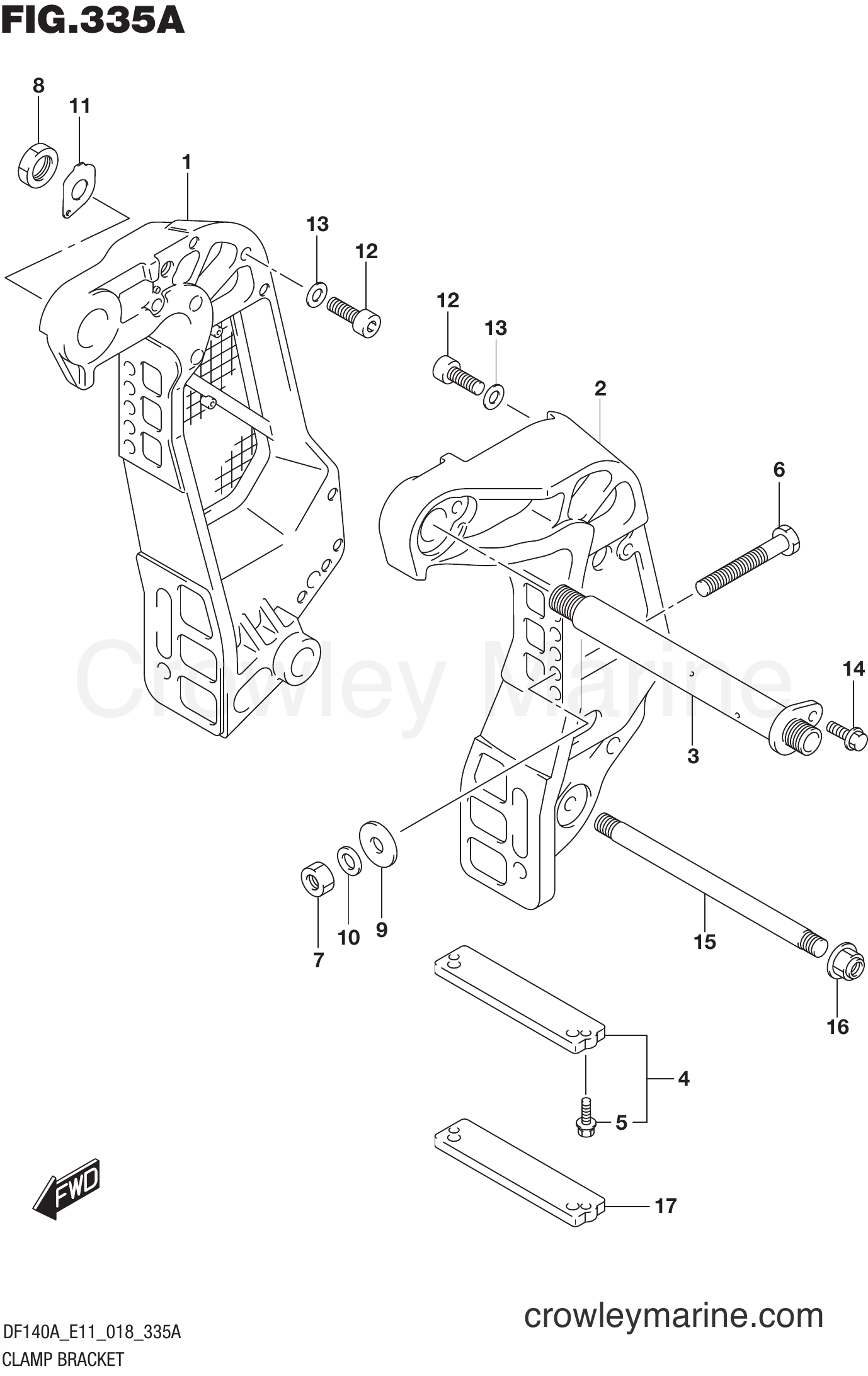 Suzuki Marine DF115AST 810001~ - CLAMP BRACKET (DF100AT E11)