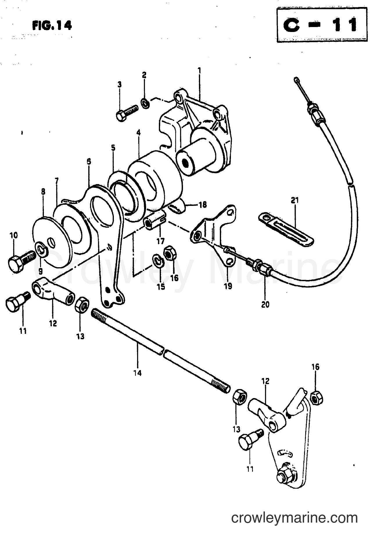Suzuki Marine DT50 - THROTTLE / CLUTCH CONTROL (DT50M)