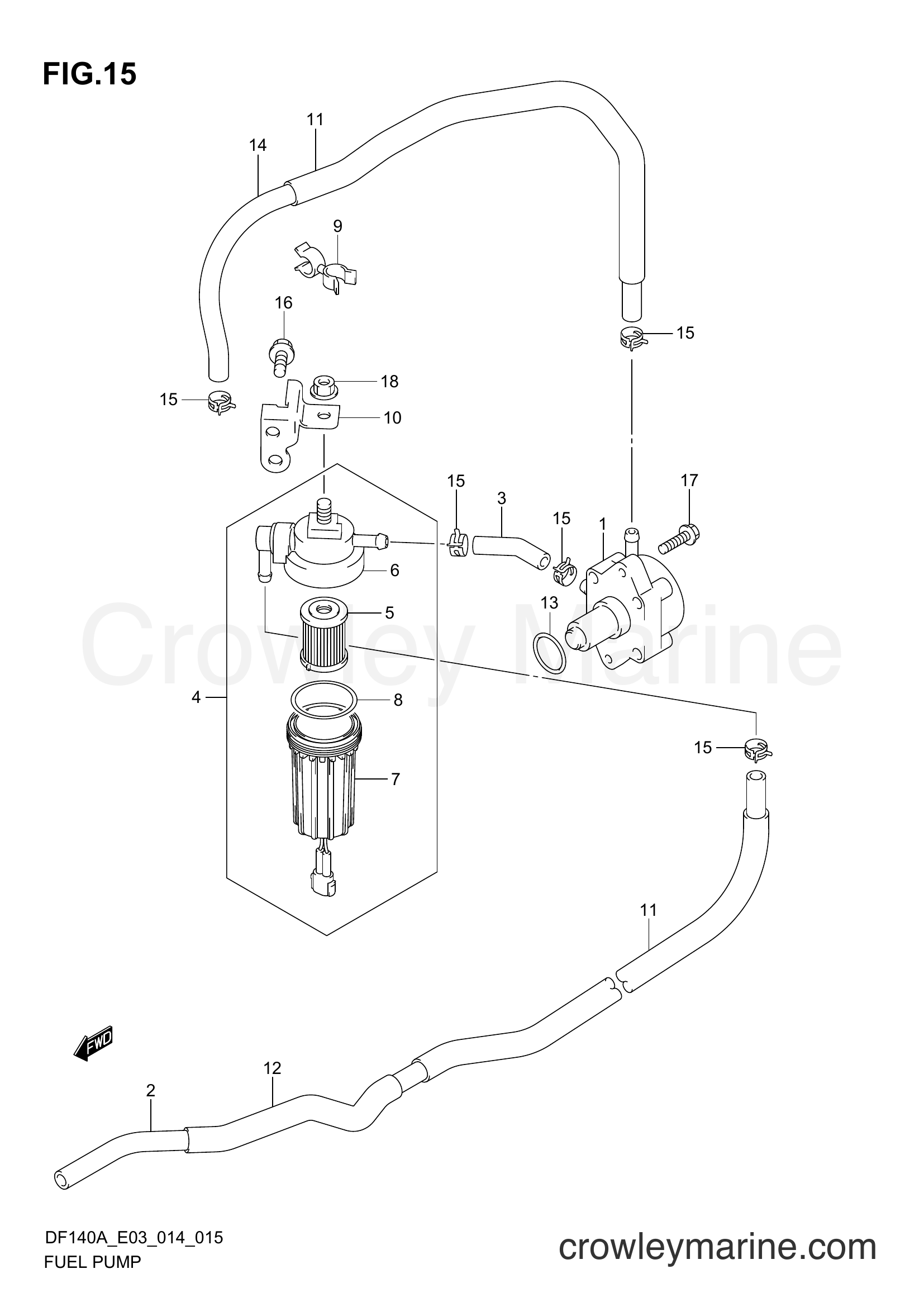Suzuki Marine DF140AT 410001~ - FUEL PUMP