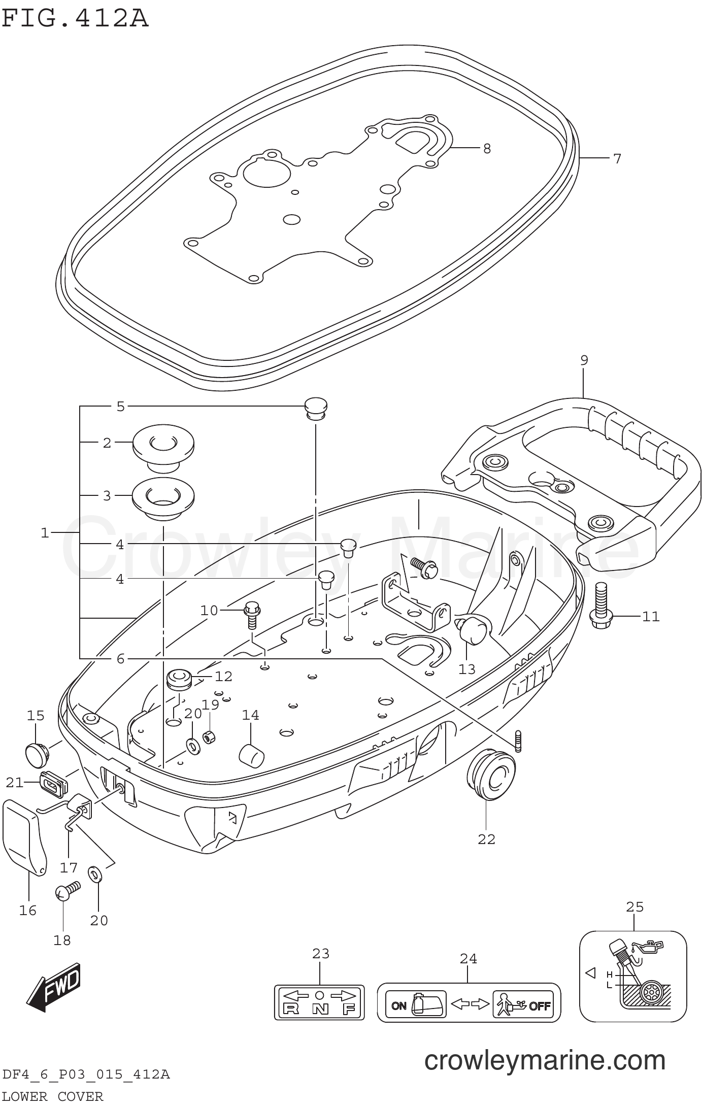 Suzuki Marine DF4 510001~ - LOWER COVER (DF4 P03)